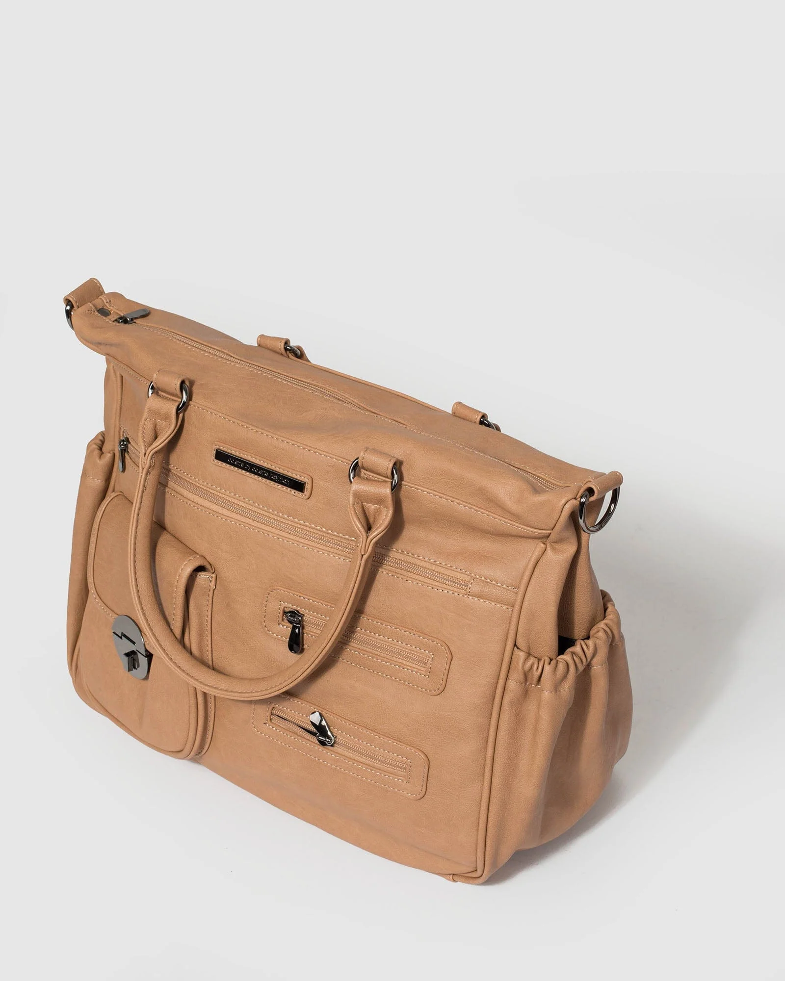 Caramel And Gunmetal Baby Bag - Image 11
