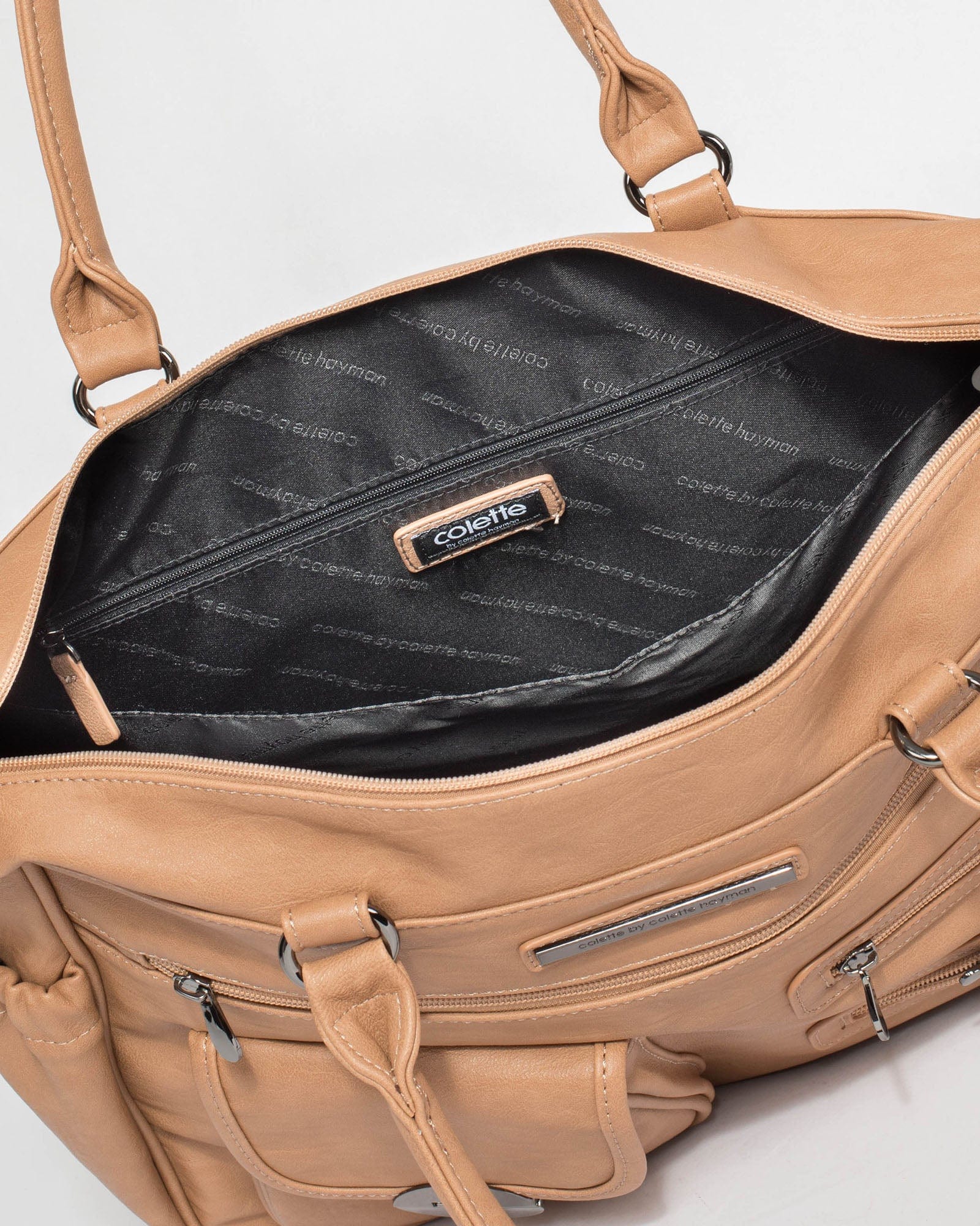 Caramel And Gunmetal Baby Bag - Image 12
