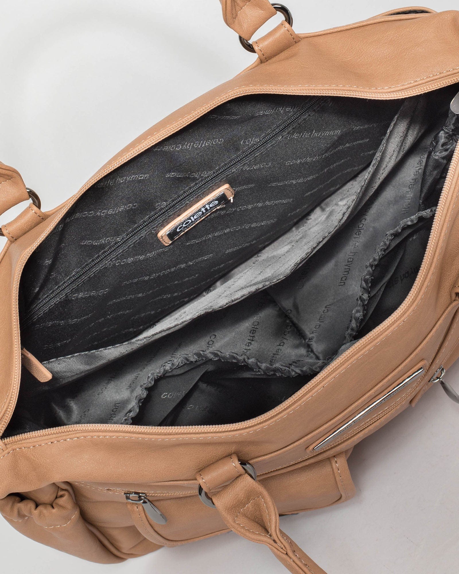 Caramel And Gunmetal Baby Bag - Image 13