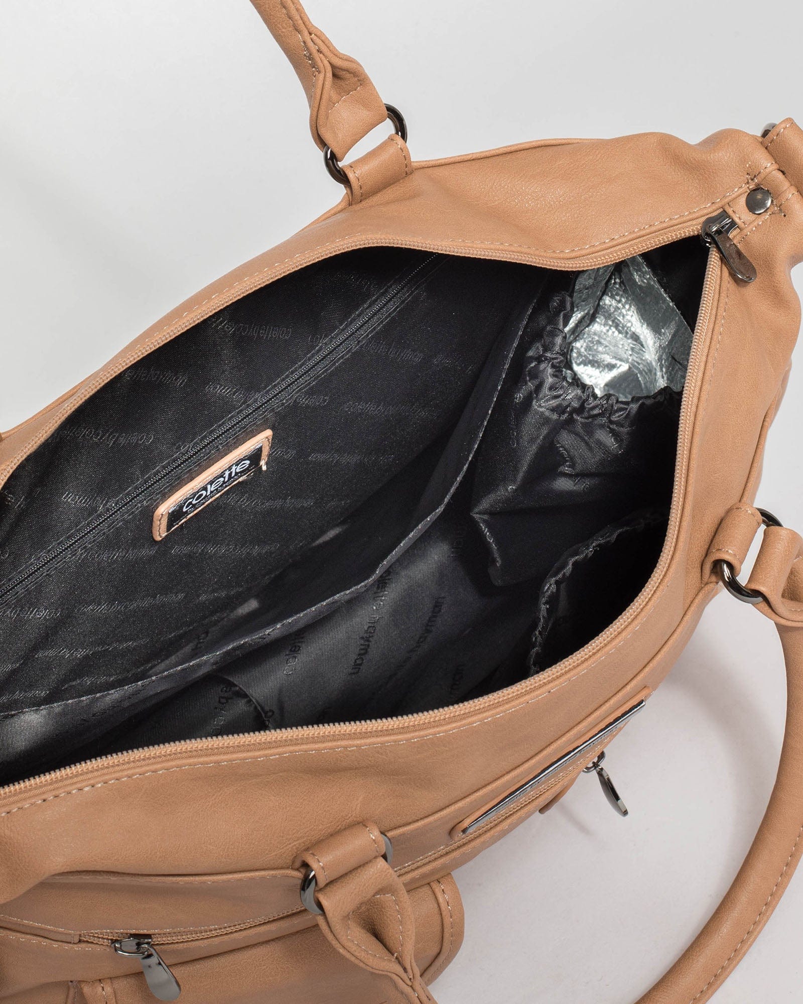 Caramel And Gunmetal Baby Bag - Image 14