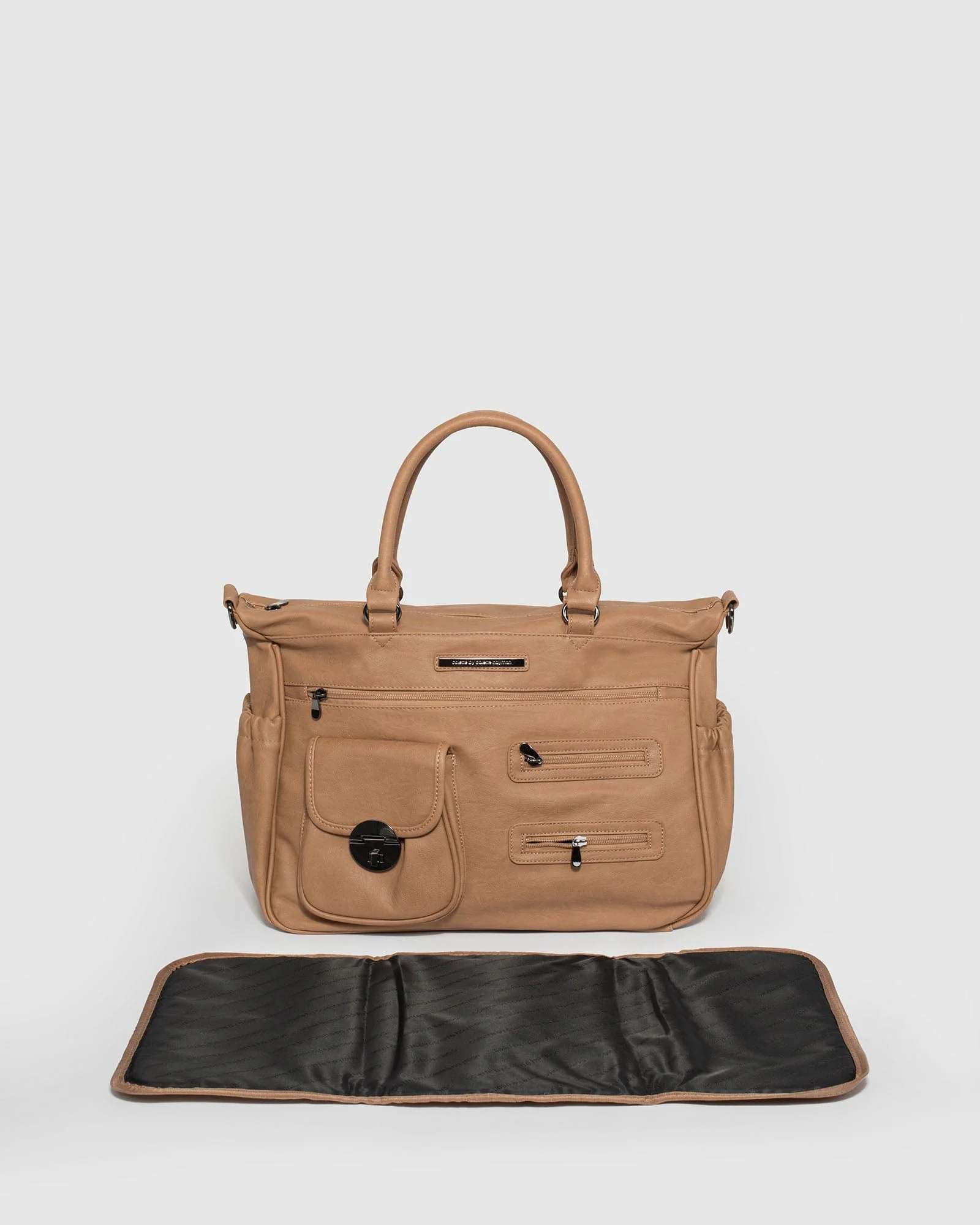 Caramel And Gunmetal Baby Bag - Image 5