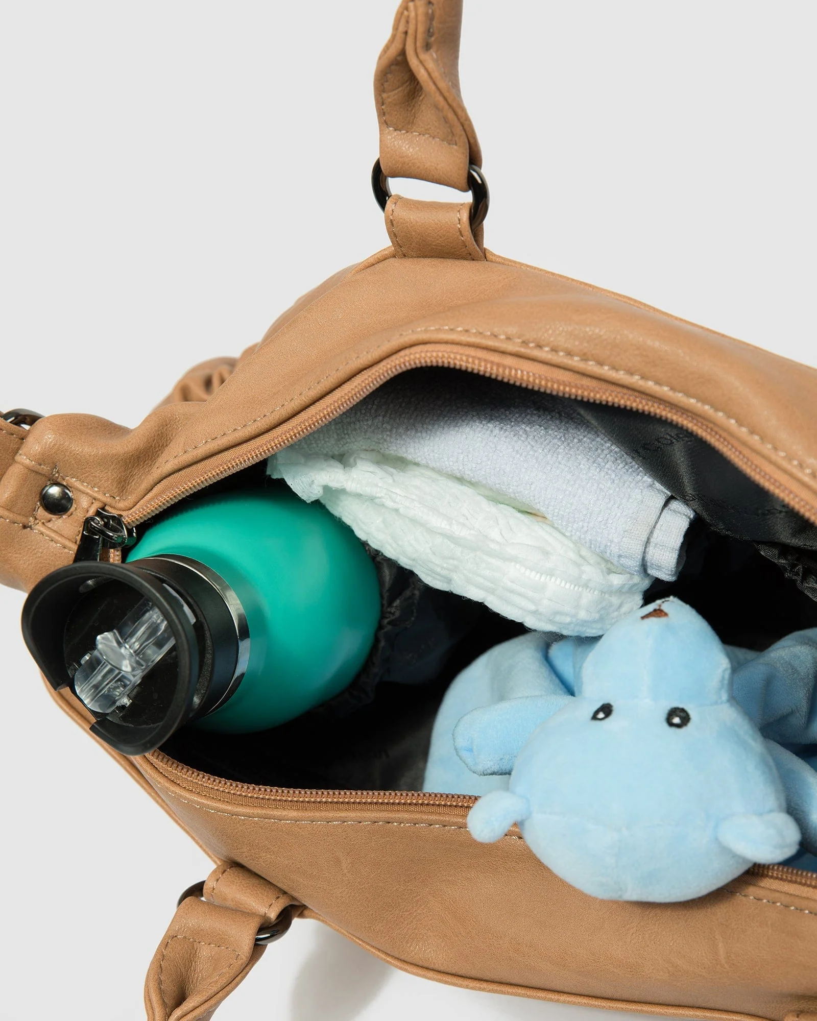 Caramel And Gunmetal Baby Bag - Image 7