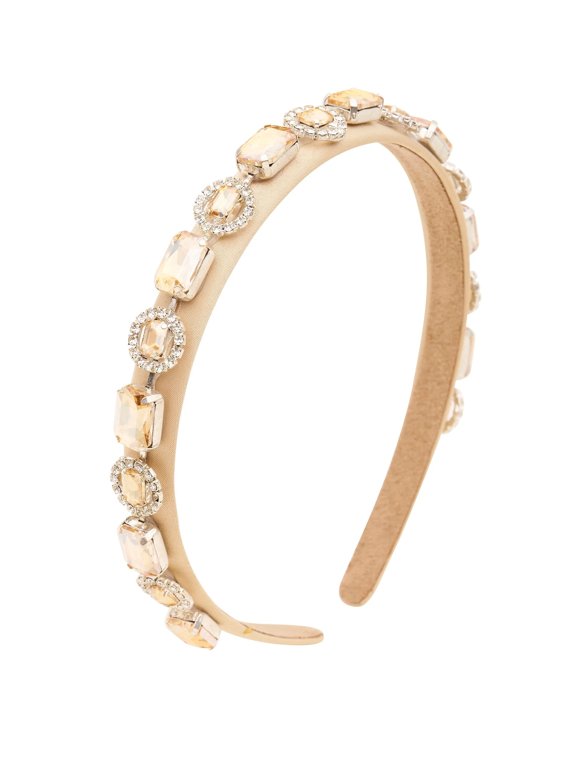 Champagne Bejewelled Narrow Headband - Image 3