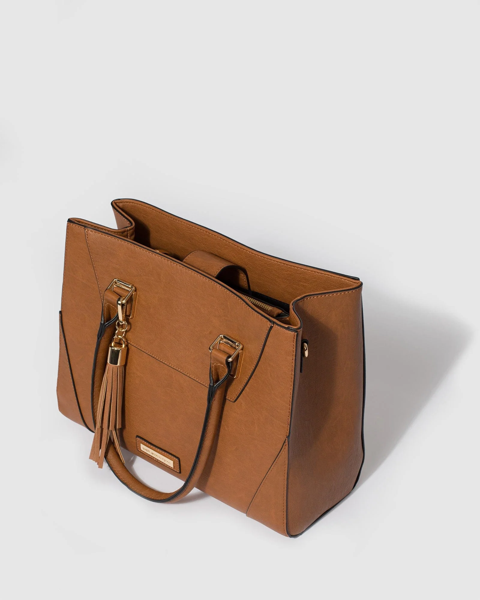 Tan Demi Panel Tote Bag - Image 5