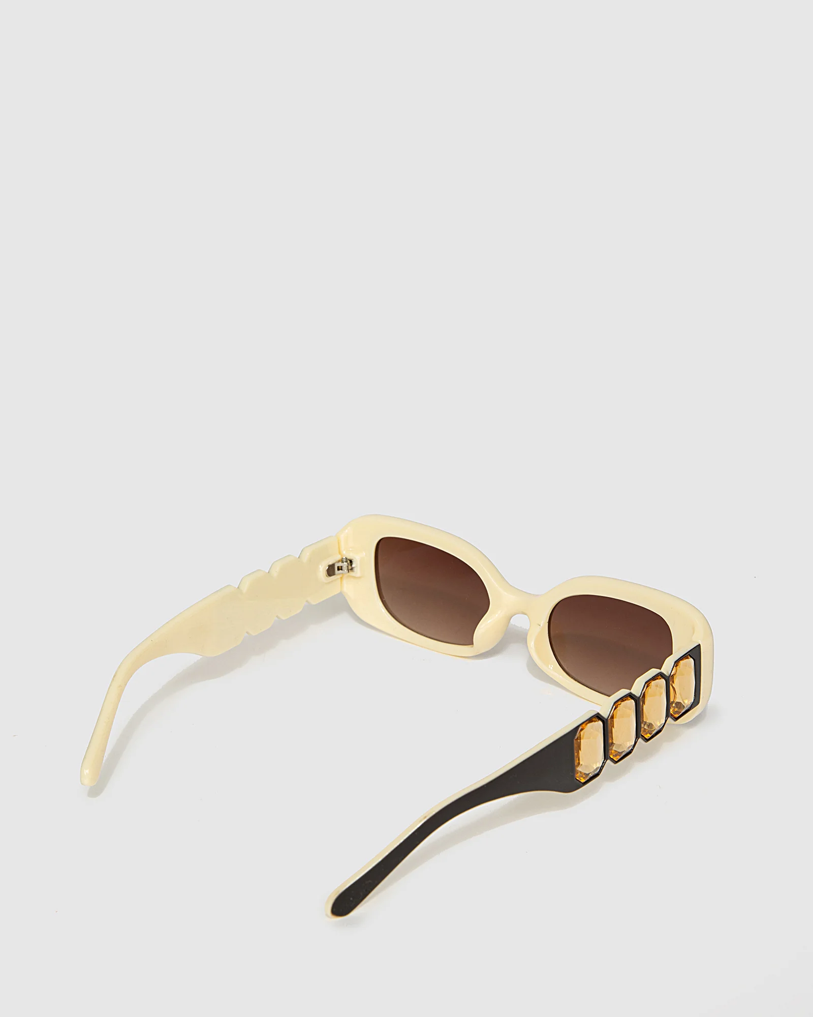 Crystal Slim Sunglasses - Brown - Image 3