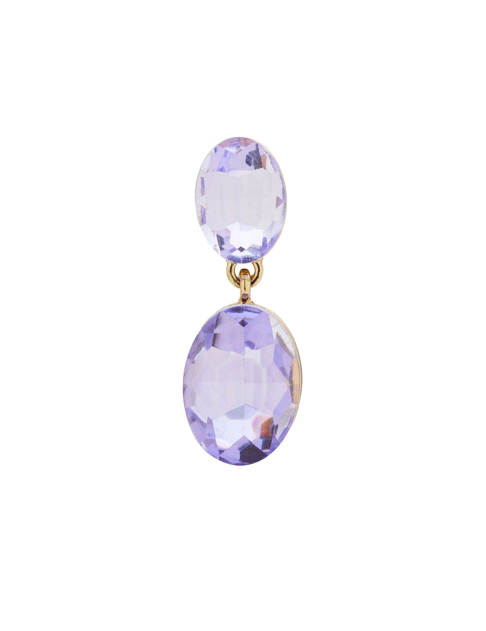 DOUBLE DROP OVAL STONE EARRING - Image 4