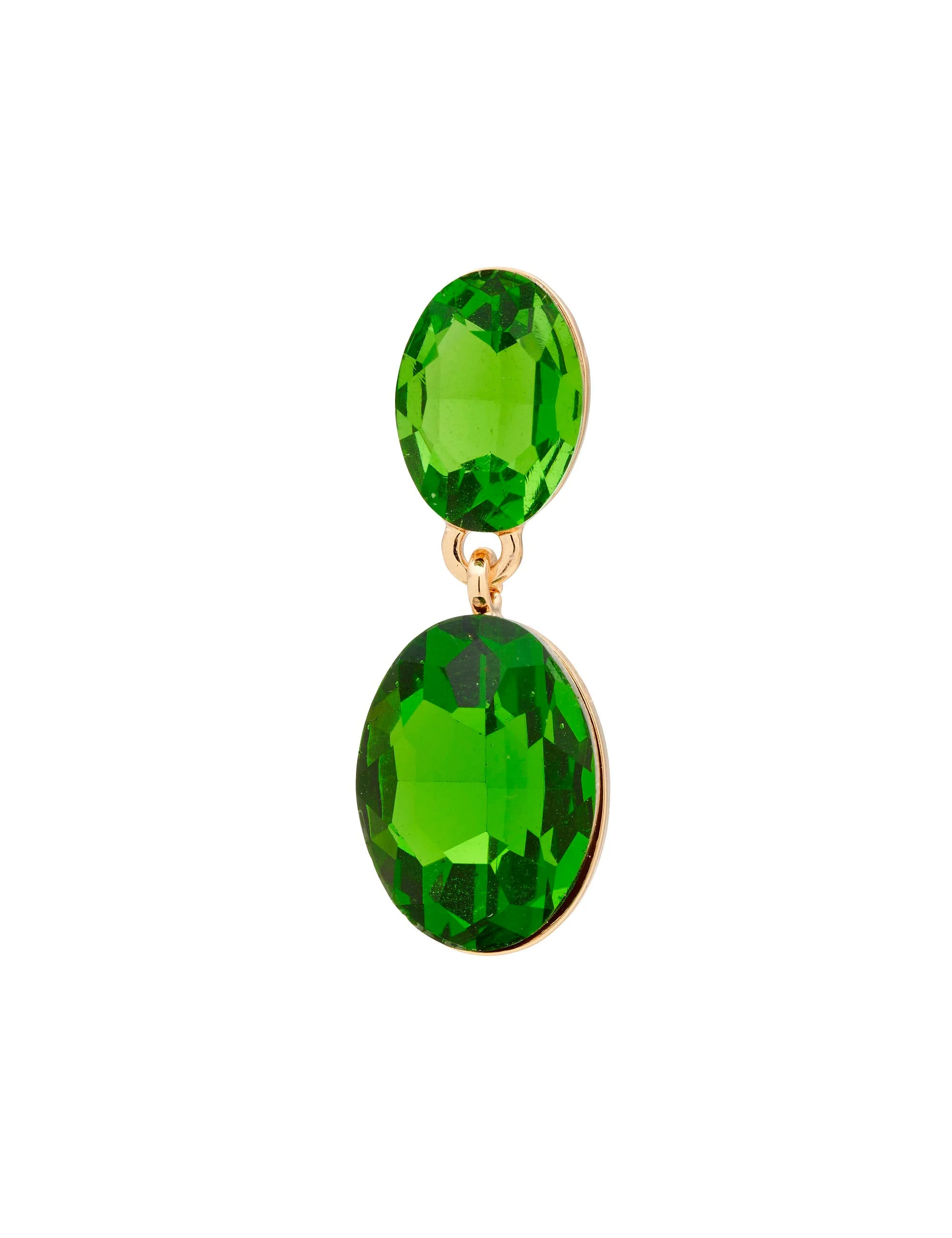 DOUBLE DROP OVAL STONE EARRINGS - Image 4