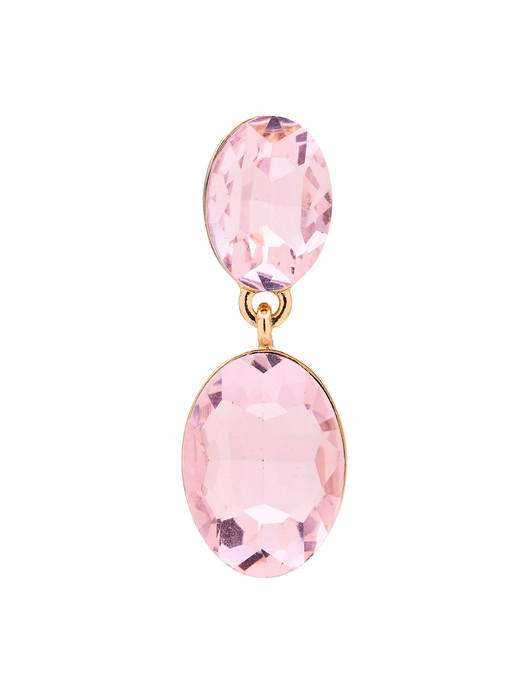 DOUBLE DROP OVAL STONE EARRINGS - Image 4