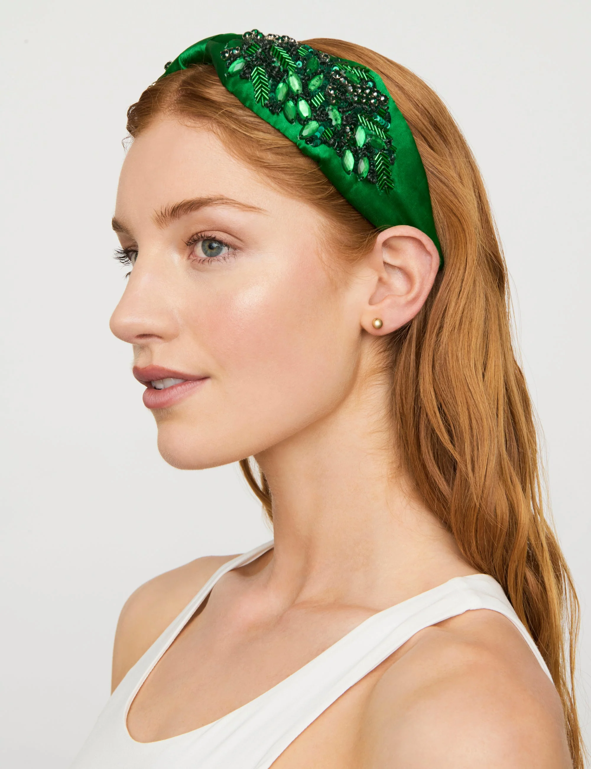 EVERGREEN BEADED WIDE KNOT HEADBAND - Image 2