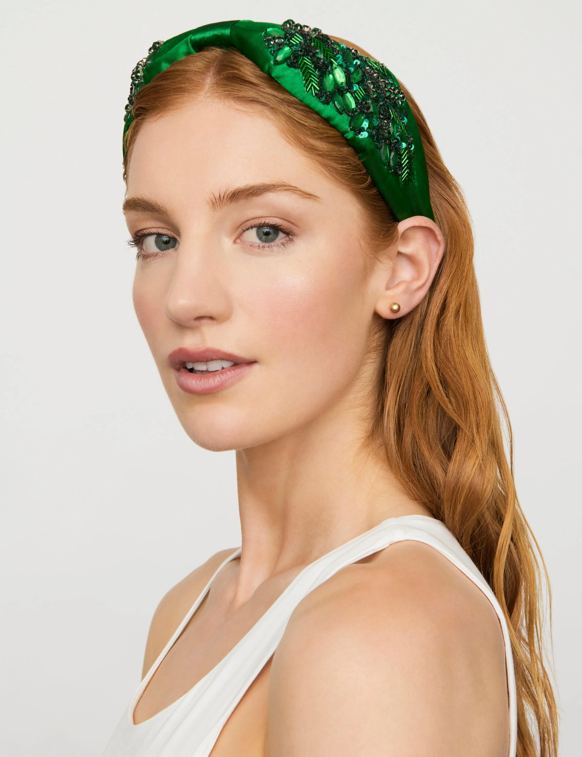 EVERGREEN BEADED WIDE KNOT HEADBAND - Image 5