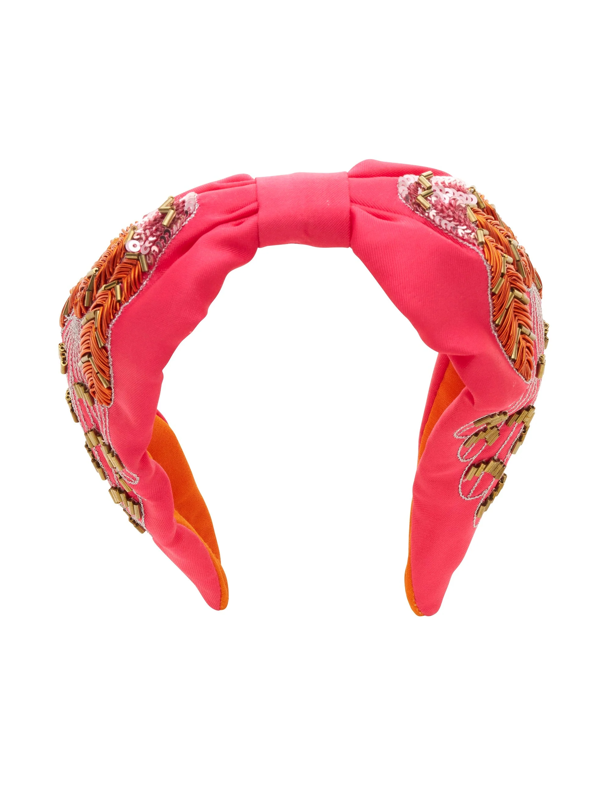 FEATHER BEAD AND EMBROIDERY WIDE KNOT HEADB - Image 3