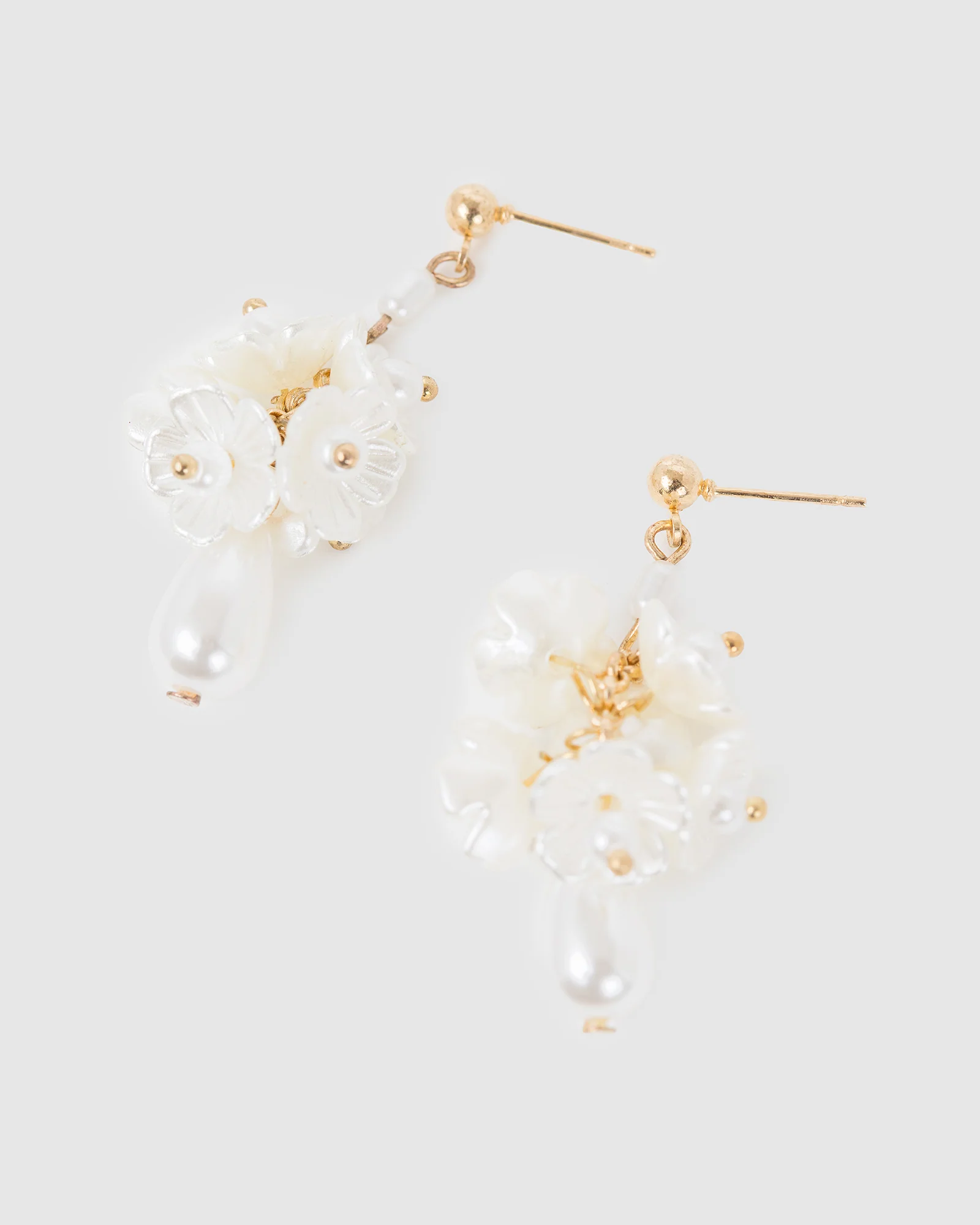 Flower Pearl Drop Earrings - Image 2