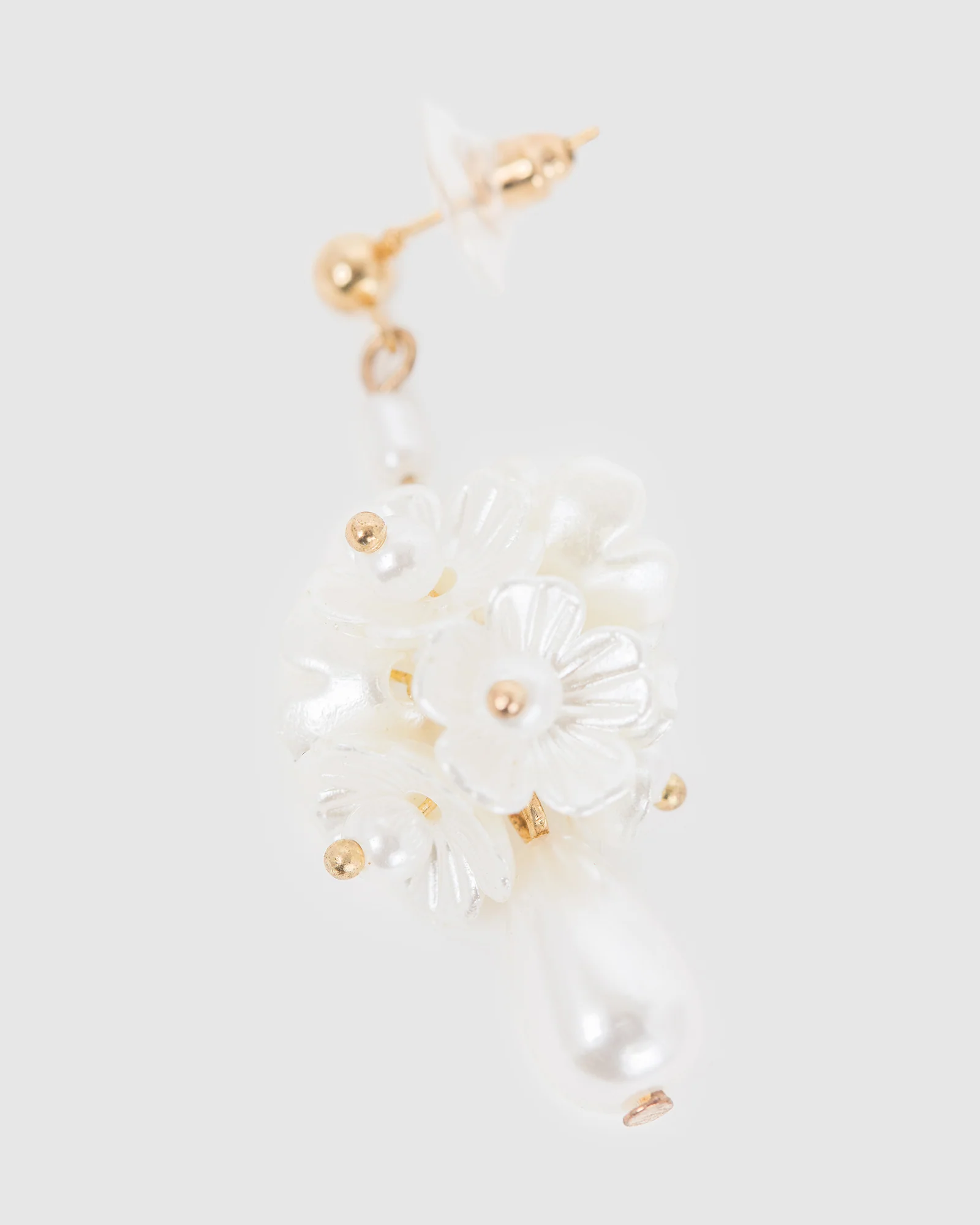 Flower Pearl Drop Earrings - Image 3