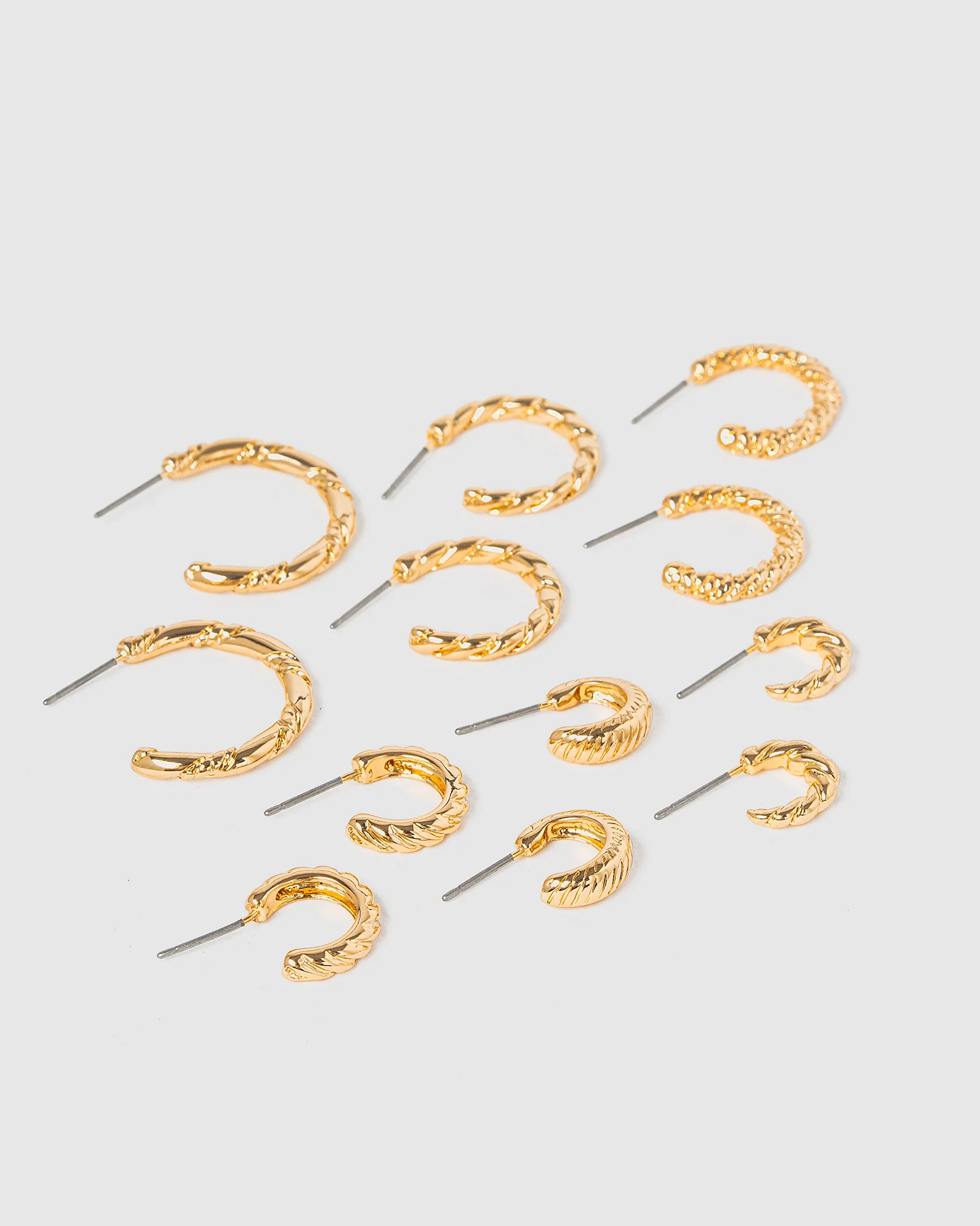 Gold 6Pk Multi Hoop Earrings - Image 2