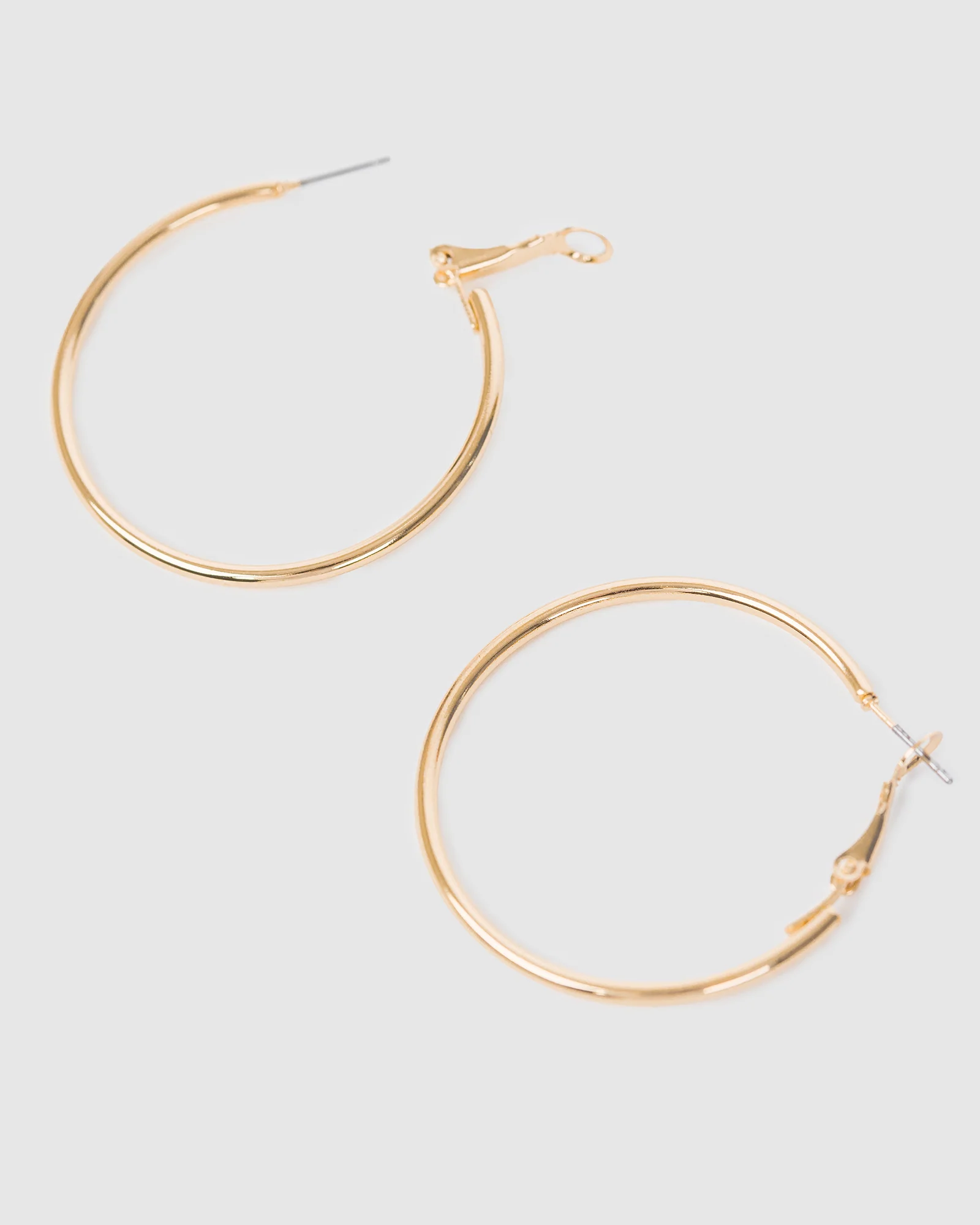 Gold Fine Hoop Earrings - 40mm - Image 2