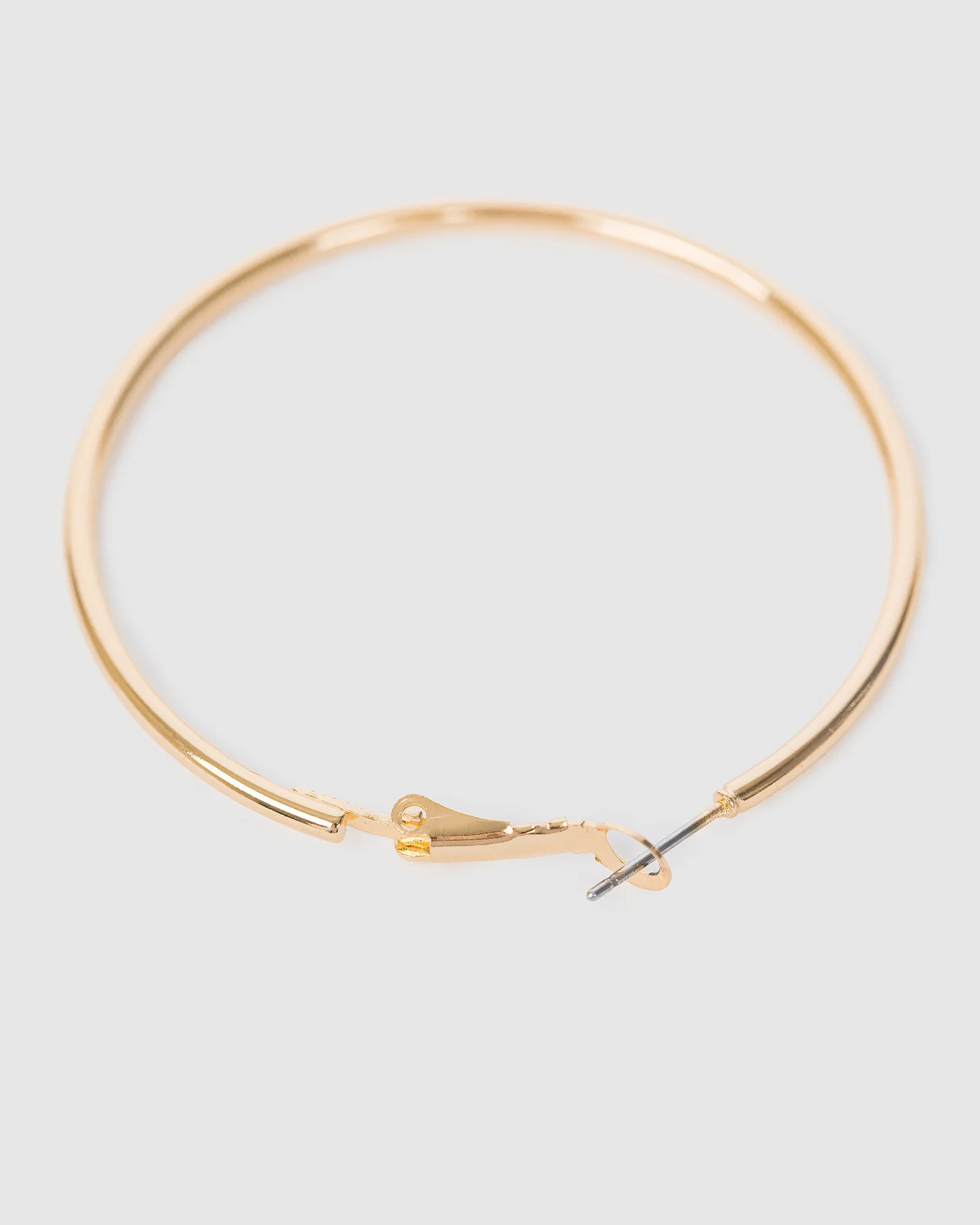 Gold Fine Hoop Earrings - 40mm - Image 3
