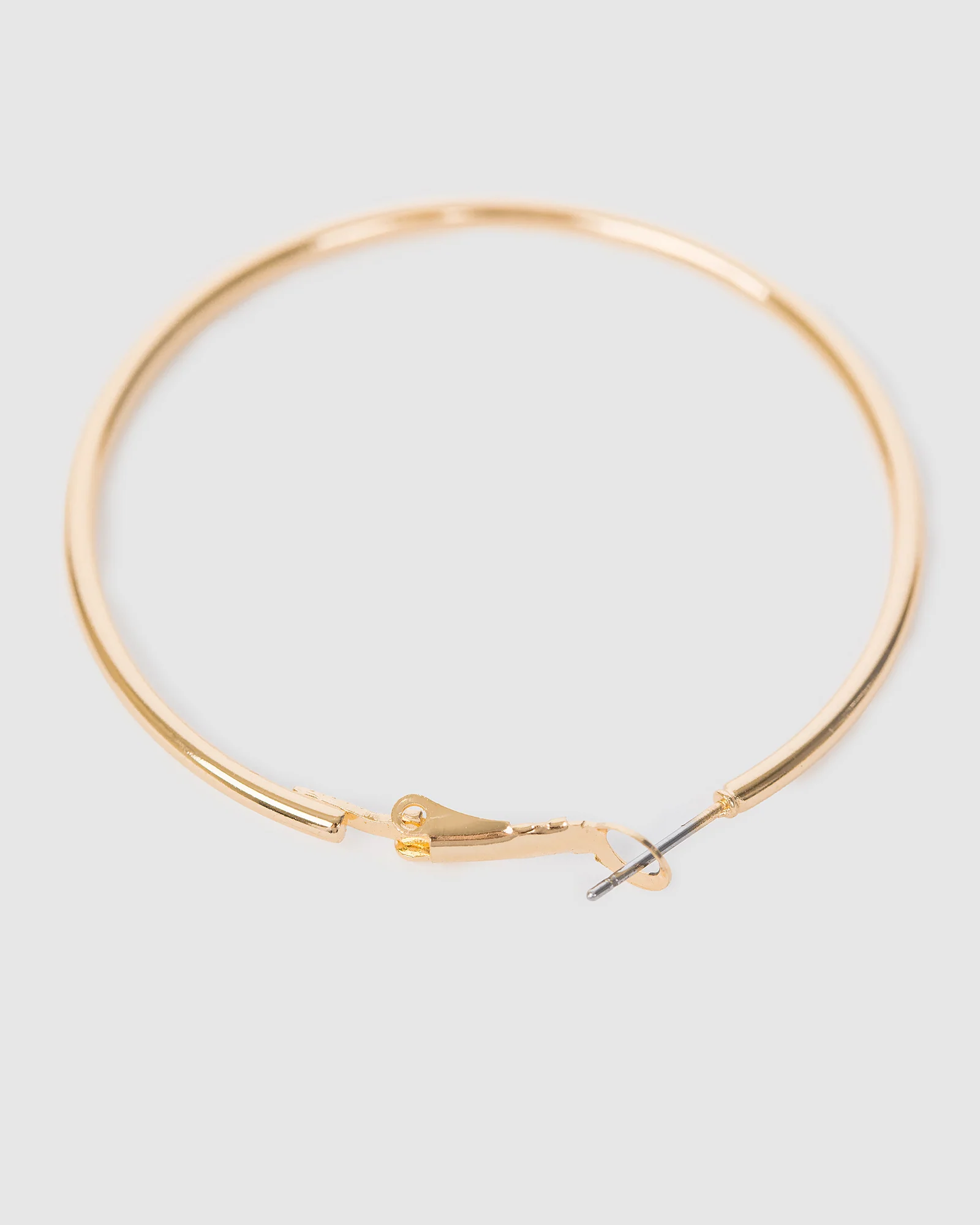 Gold Fine Hoop Earrings - 50mm - Image 3