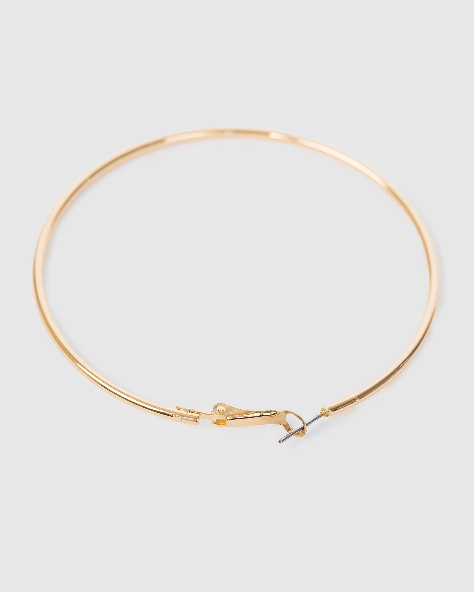 Gold Fine Hoop Earrings - 70mm - Image 3