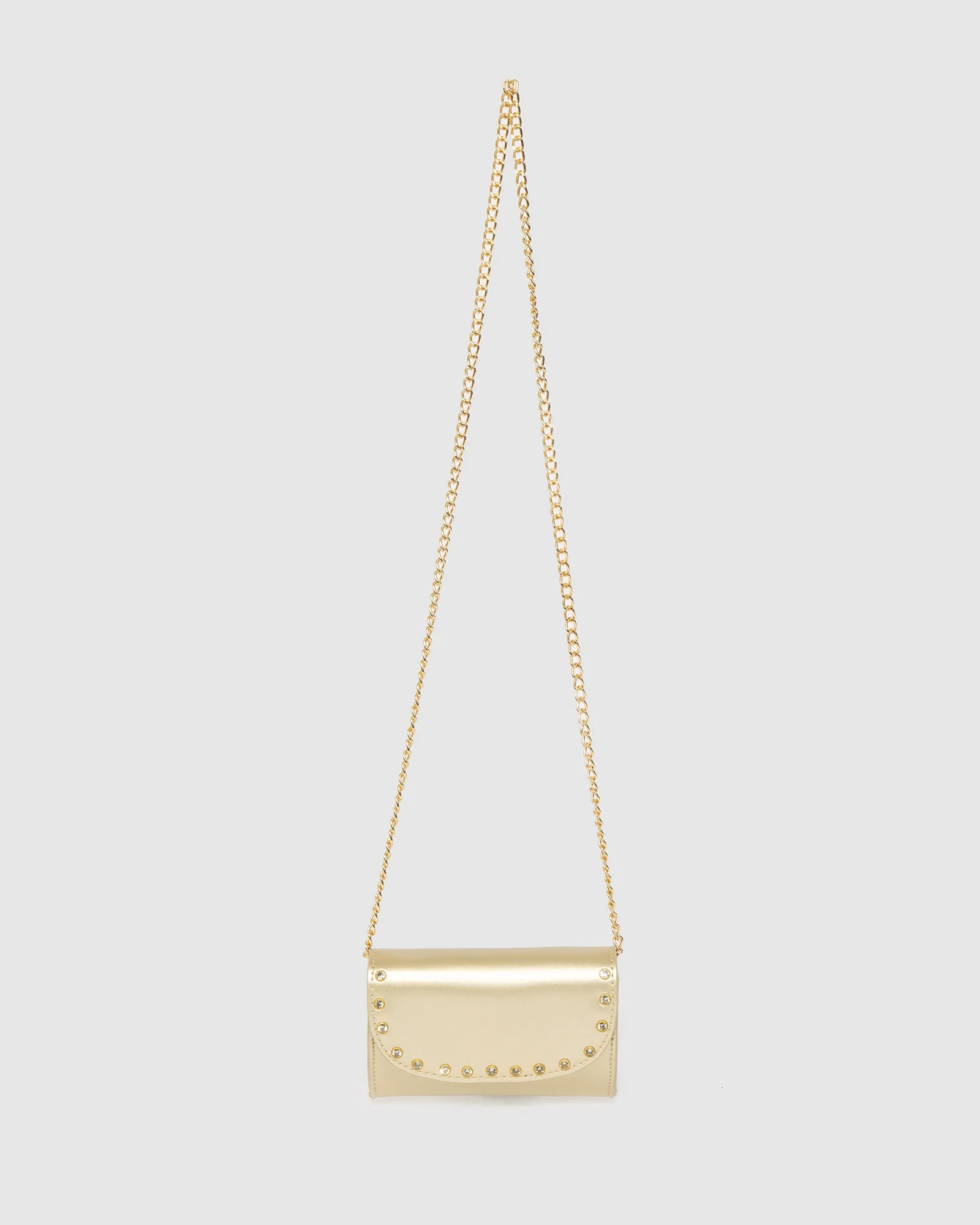 Gold Kids Diamonte Clutch Bag - Image 3