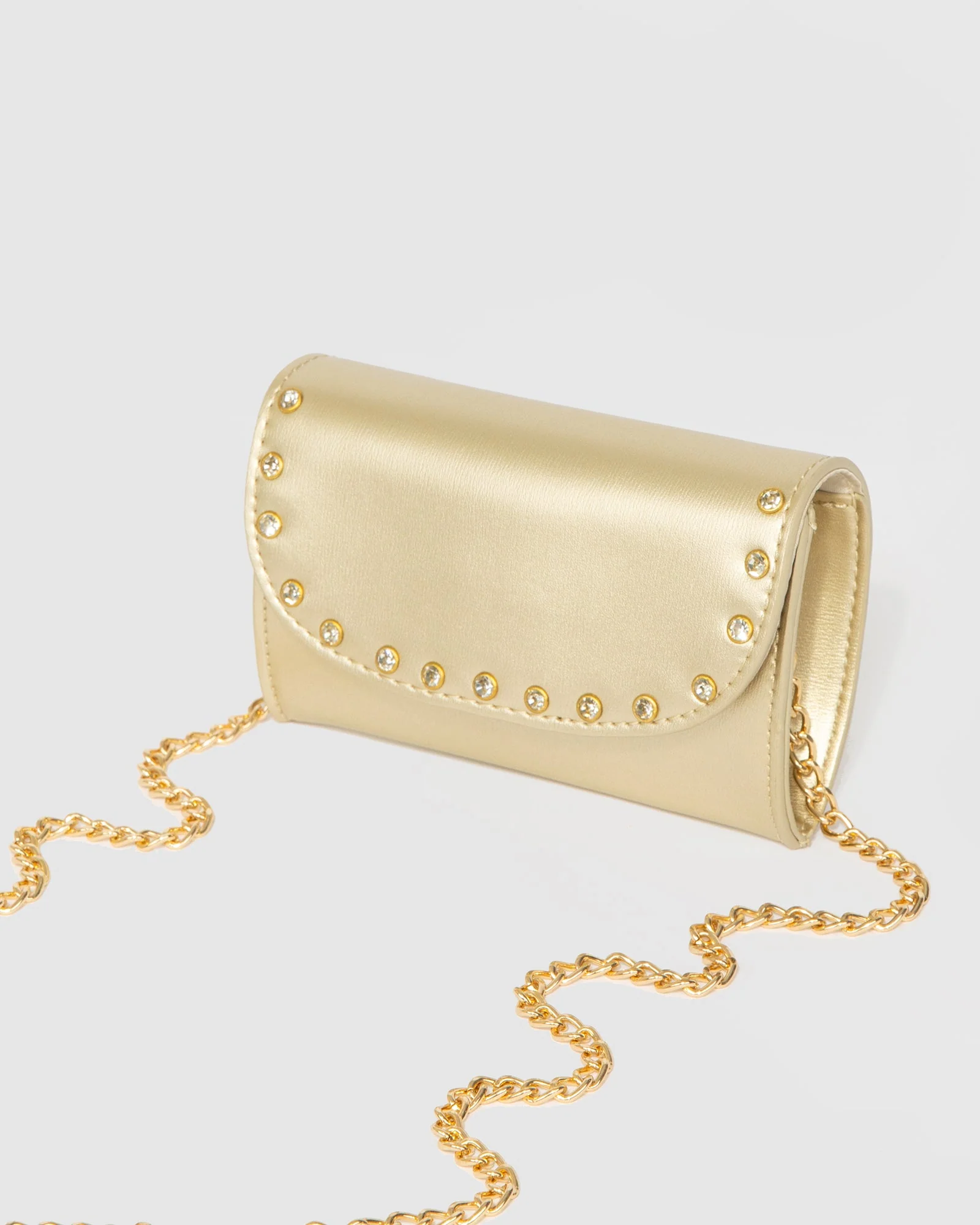 Gold Kids Diamonte Clutch Bag - Image 4