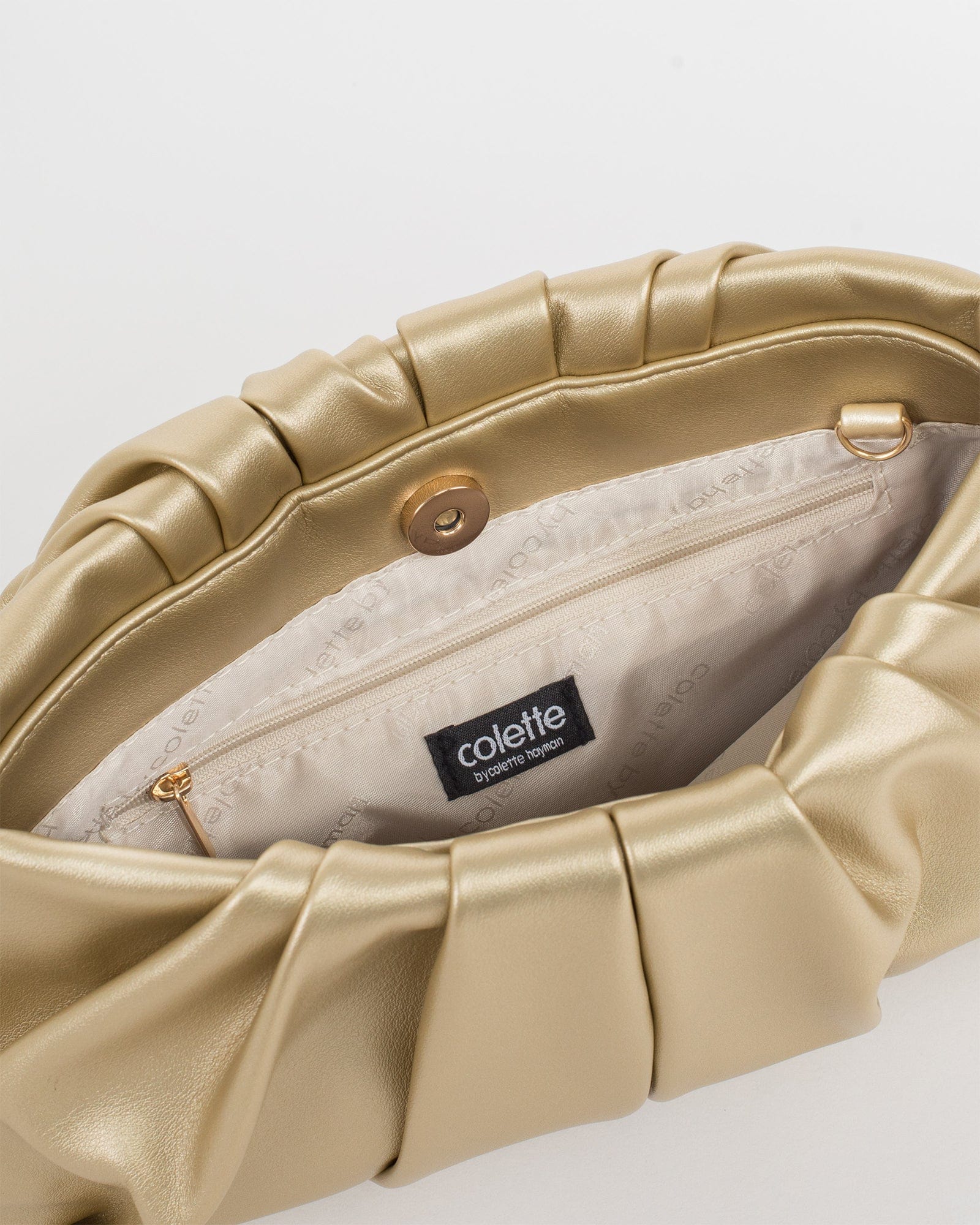 Gold Lucy Pouch Clutch Bag - Image 6