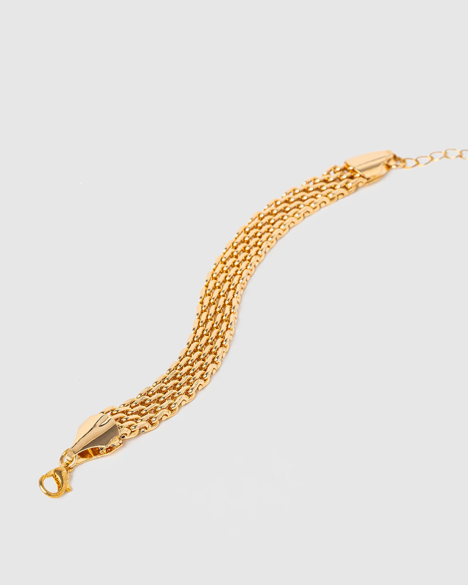Gold Multi Row Linked Chain Bracelet - Image 2