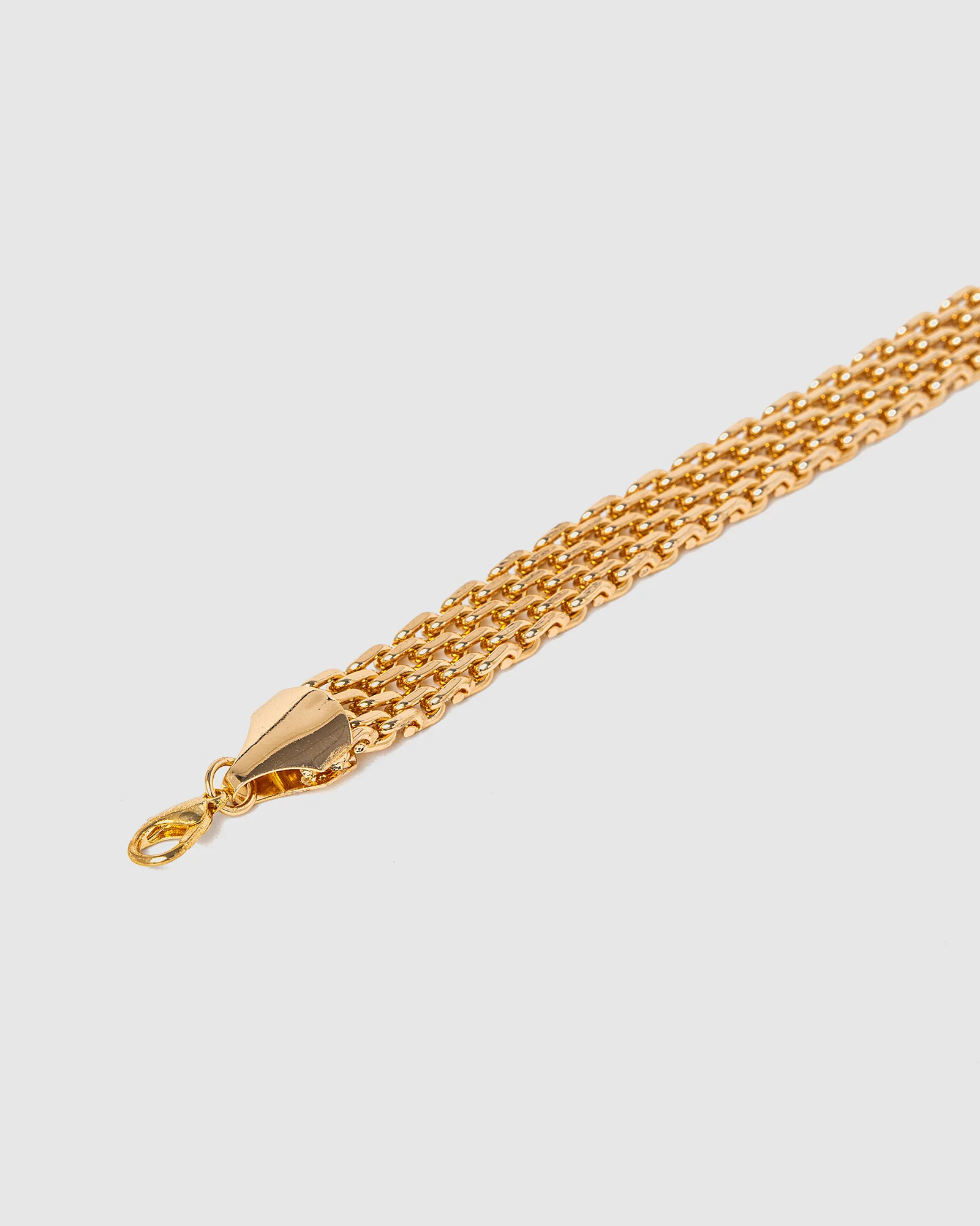 Gold Multi Row Linked Chain Bracelet - Image 3