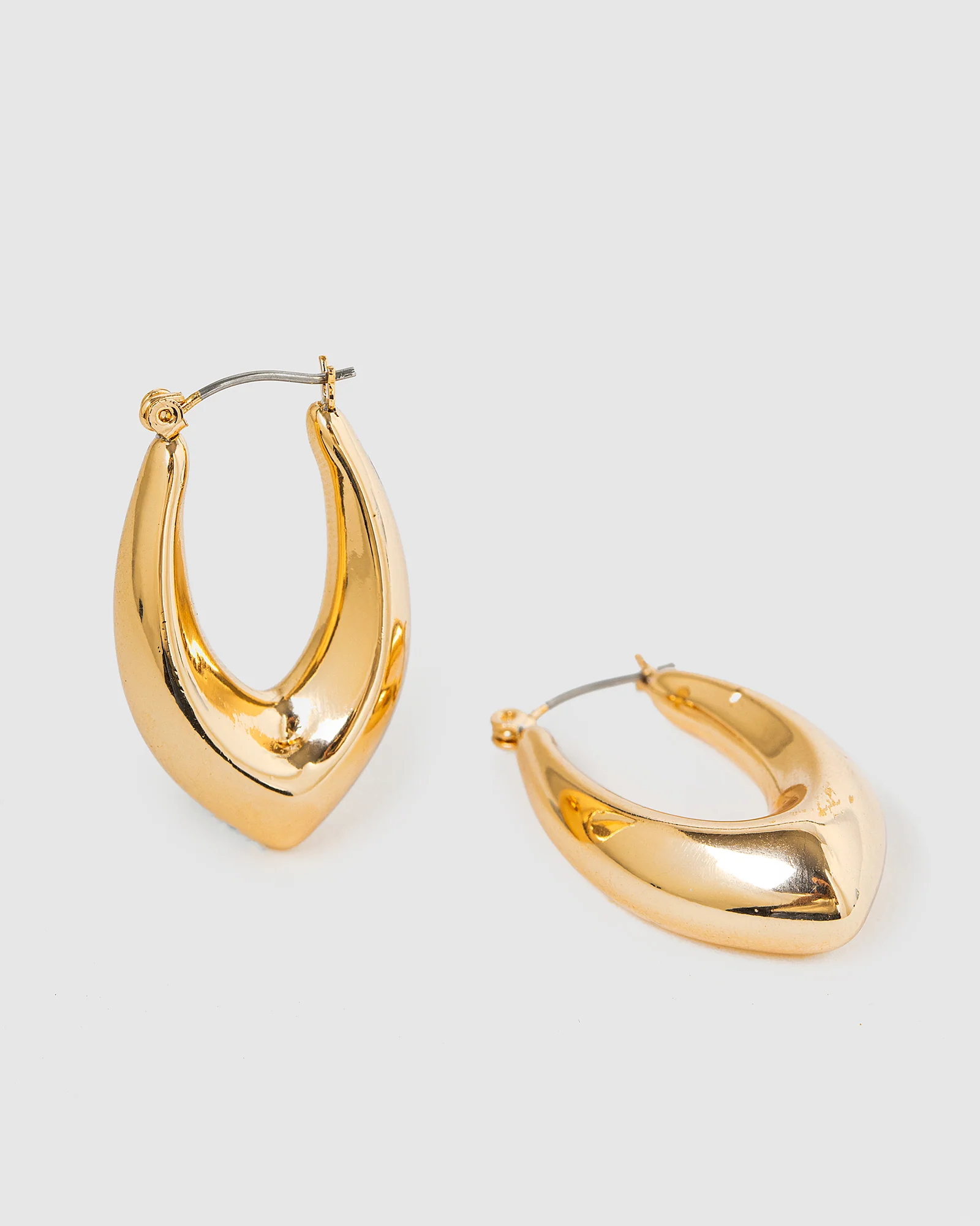 Gold Pointed Style Hoop Earrings