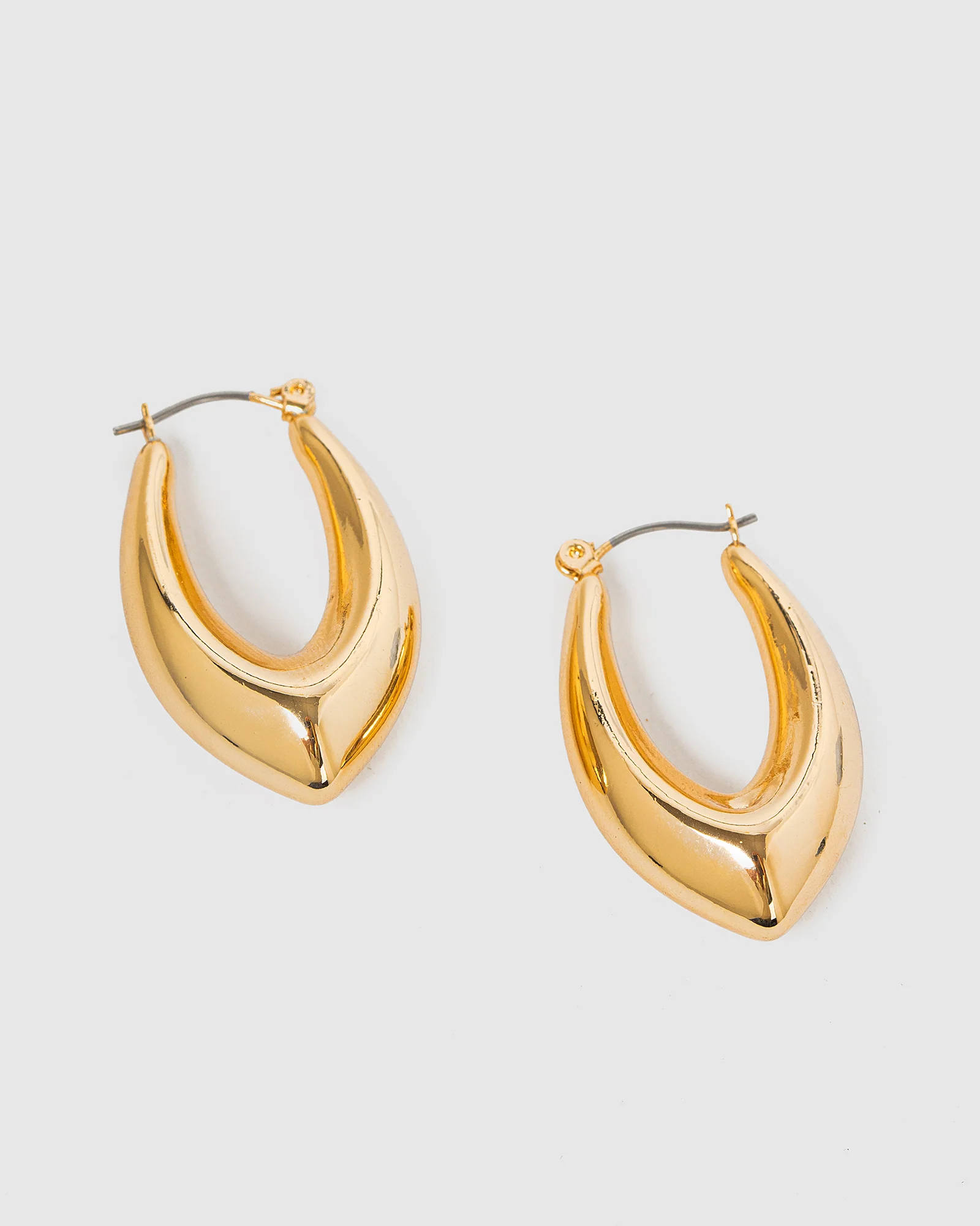 Gold Pointed Style Hoop Earrings - Image 2