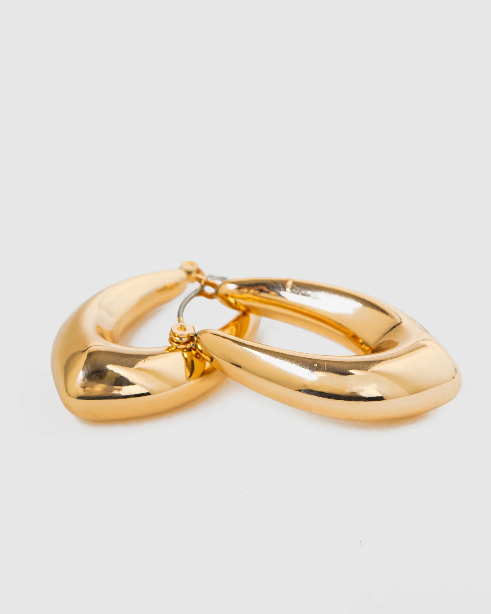 Gold Pointed Style Hoop Earrings - Image 3