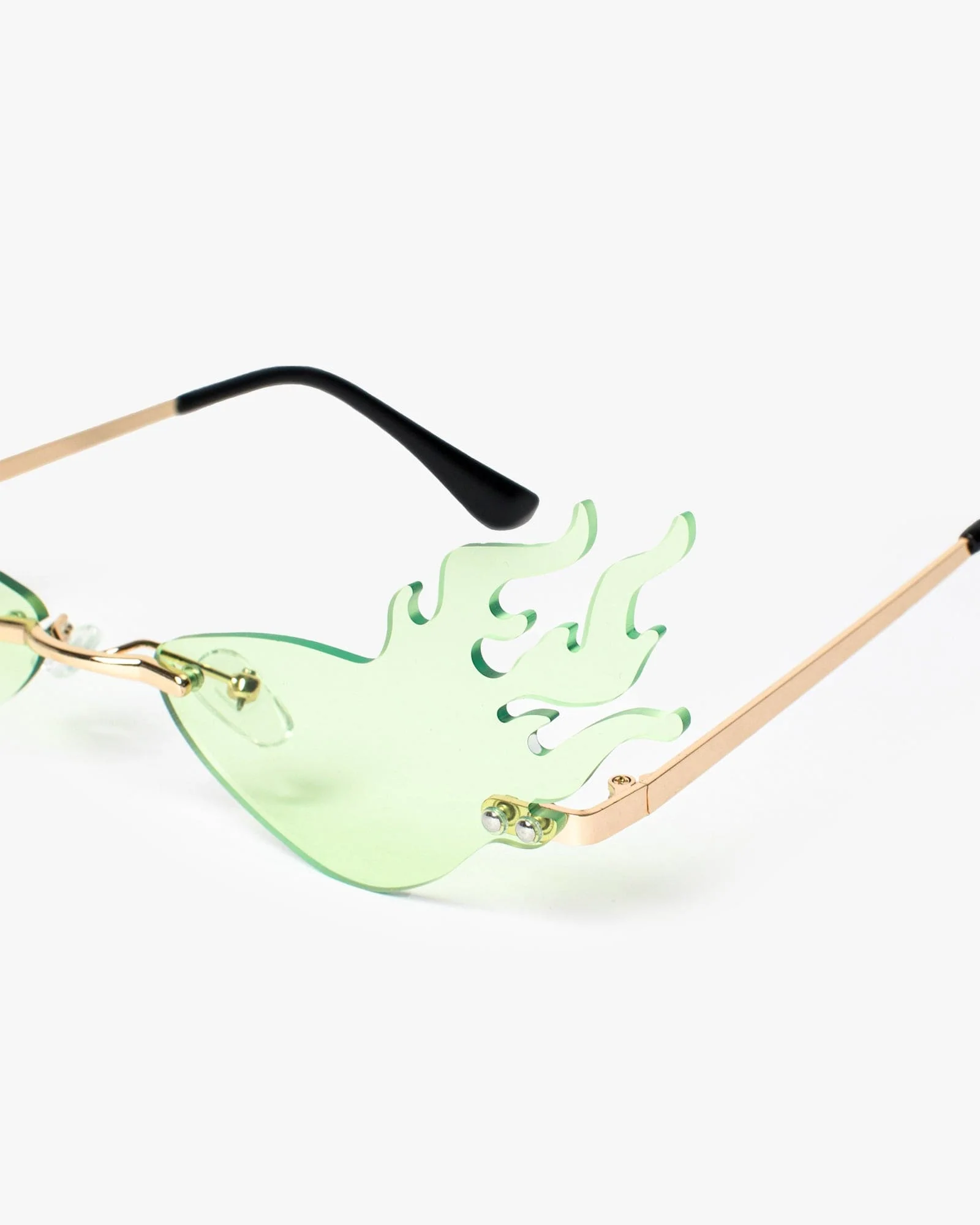 Green Cool Flame Look Sunglasses - Image 4