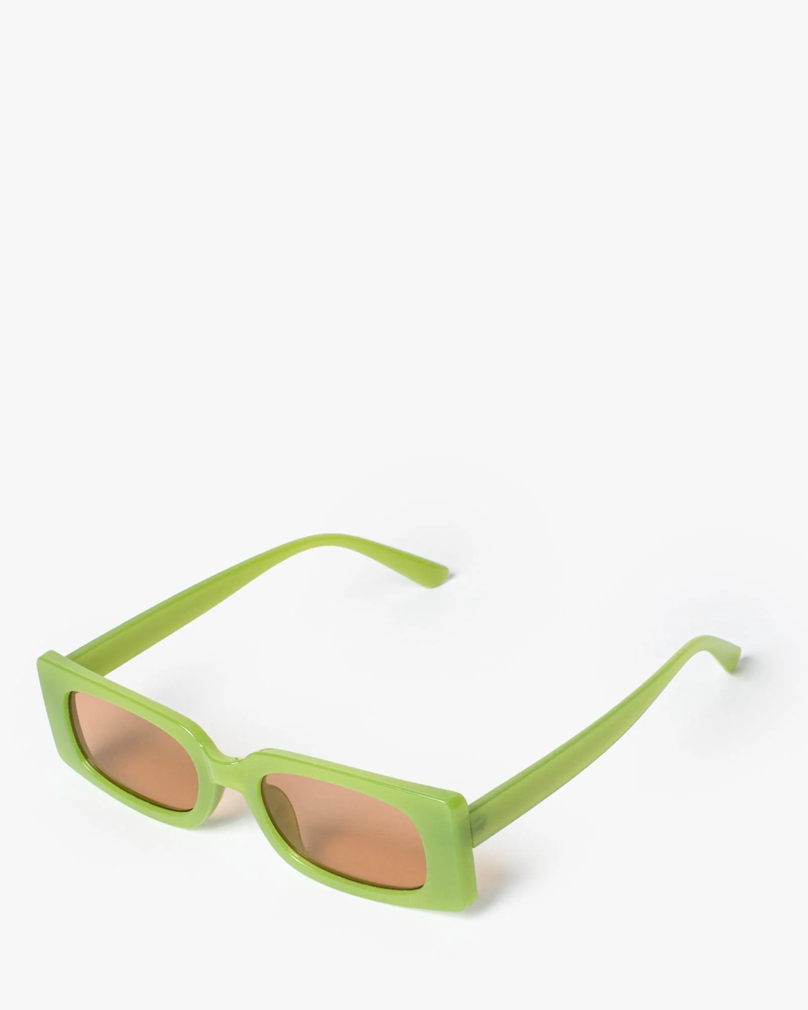 Green Rectangle Thin Sunglasses - Image 2