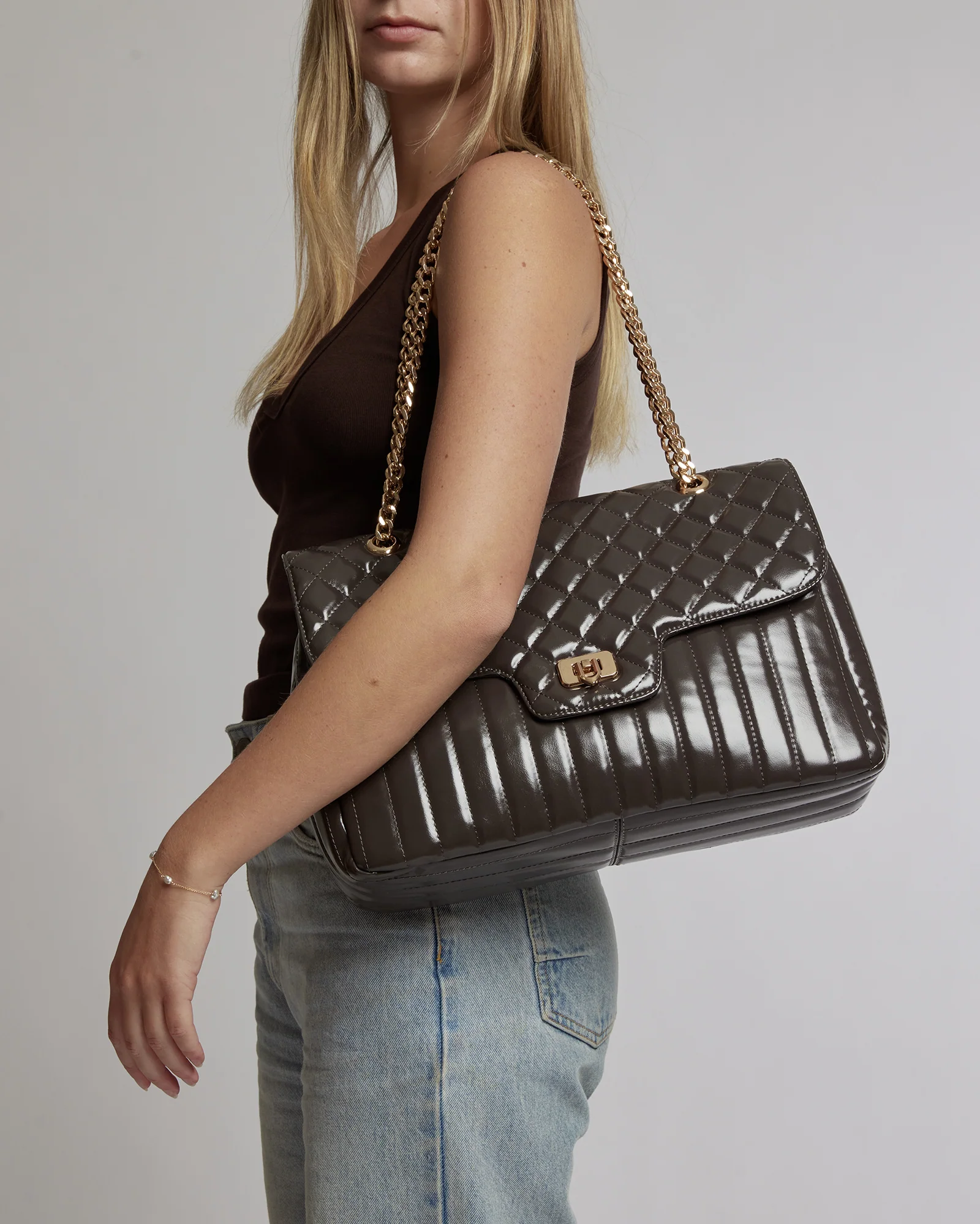 Grey Gina Quilt Crossbody - Image 2