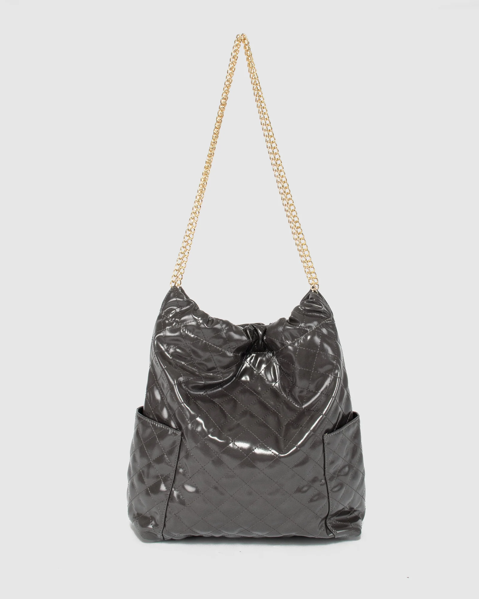 Grey Zara Slouch Quilt Tote - Image 4