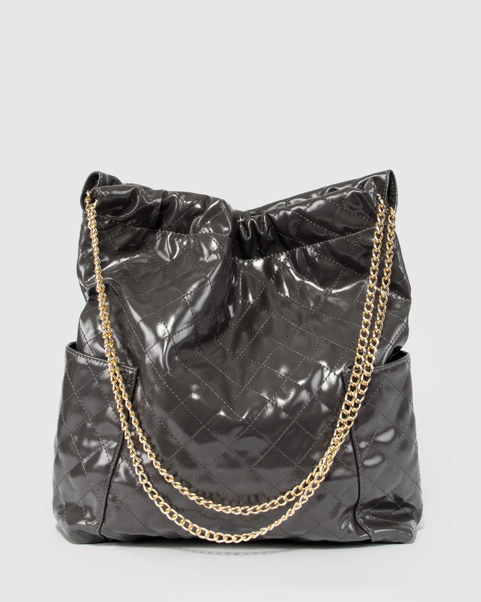 Grey Zara Slouch Quilt Tote - Image 5