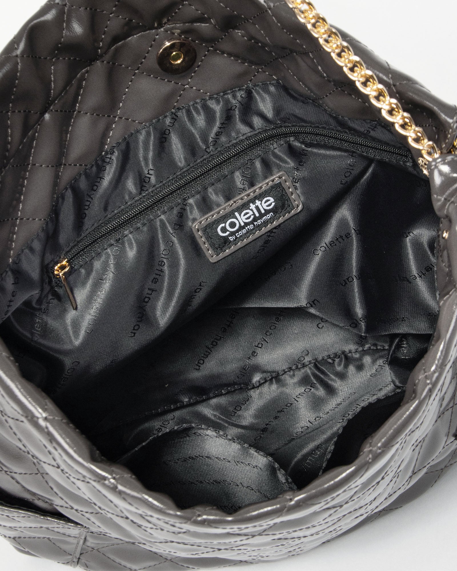 Grey Zara Slouch Quilt Tote - Image 8