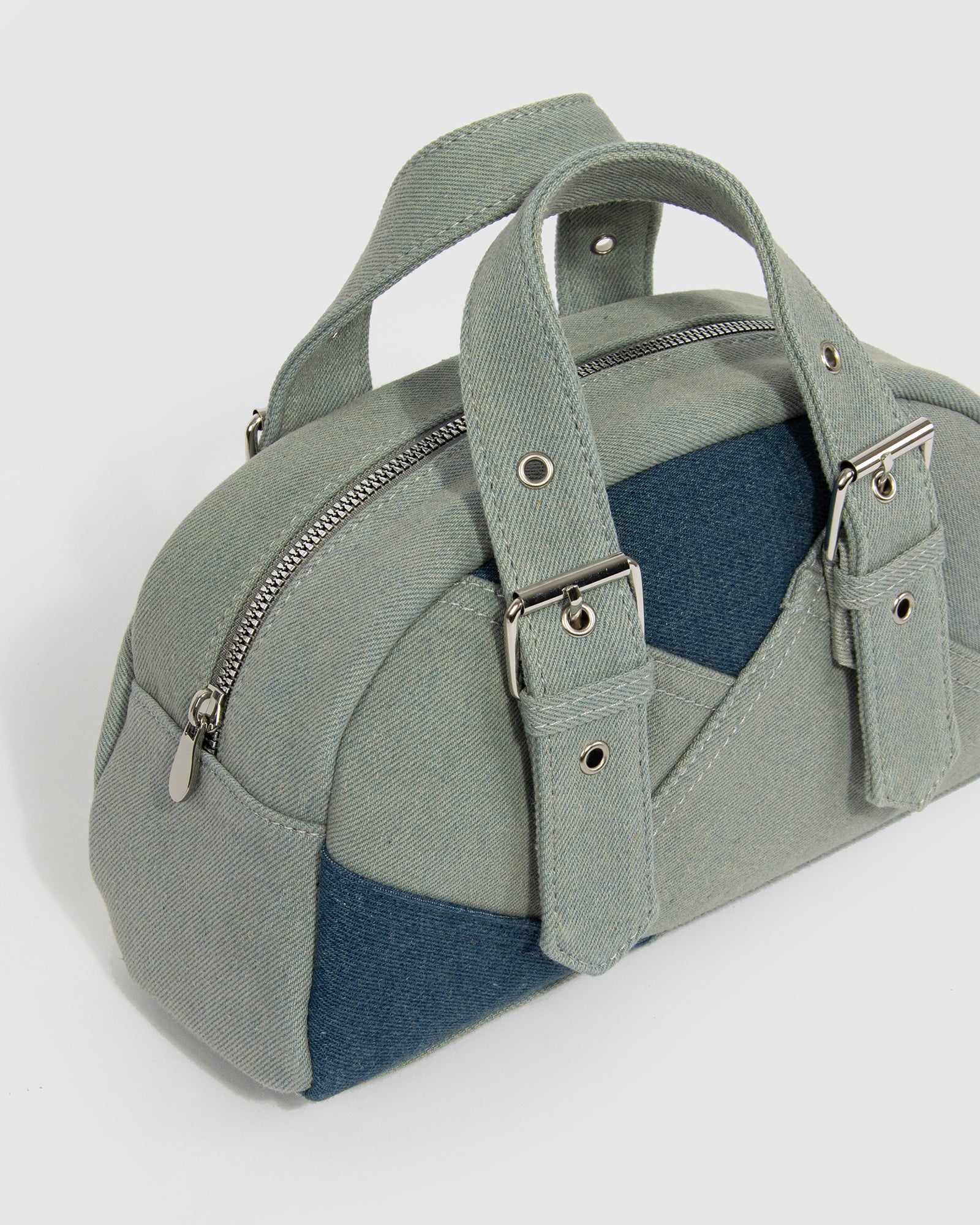 Isabella Denim Bowler Bag - Image 2