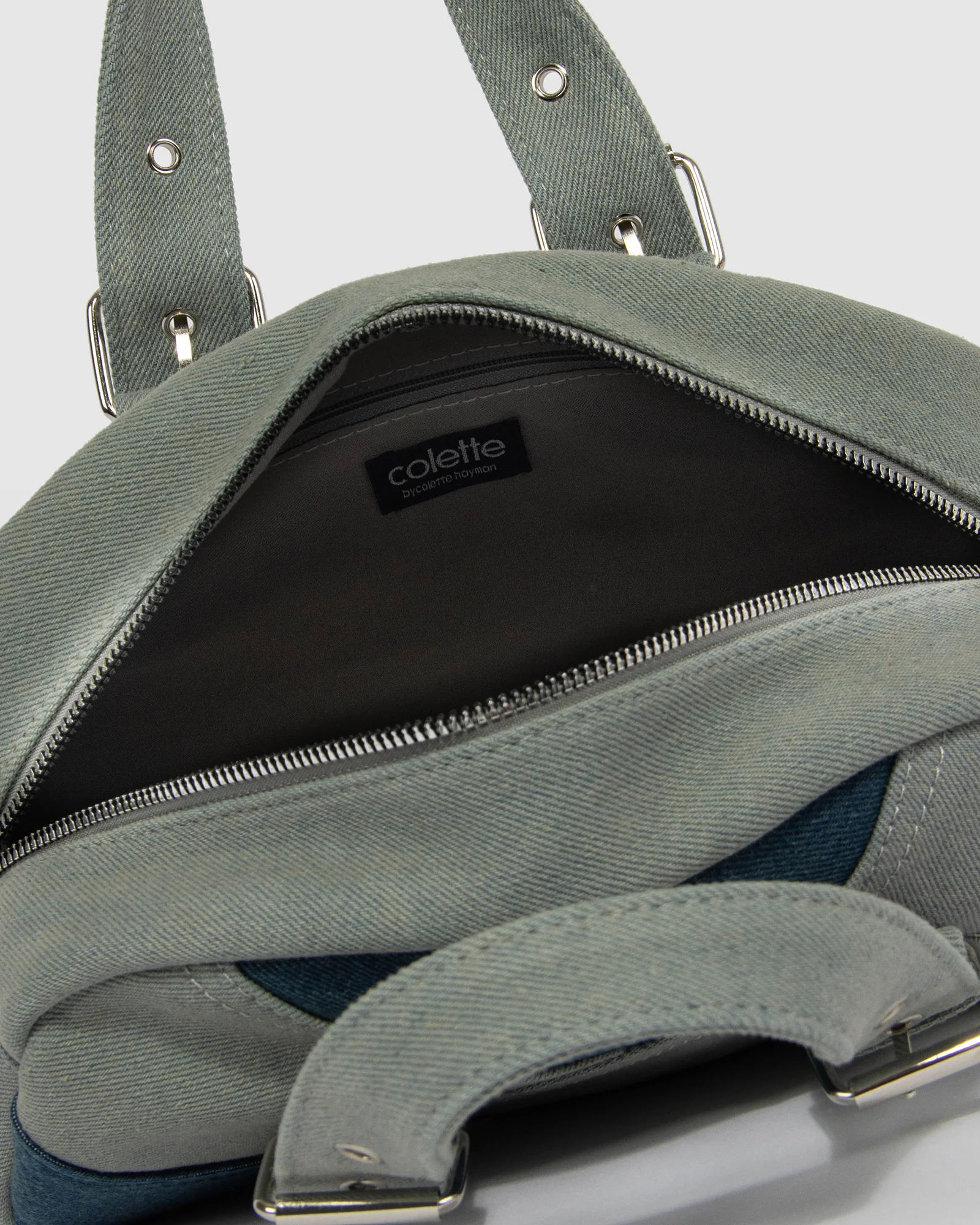 Isabella Denim Bowler Bag - Image 5