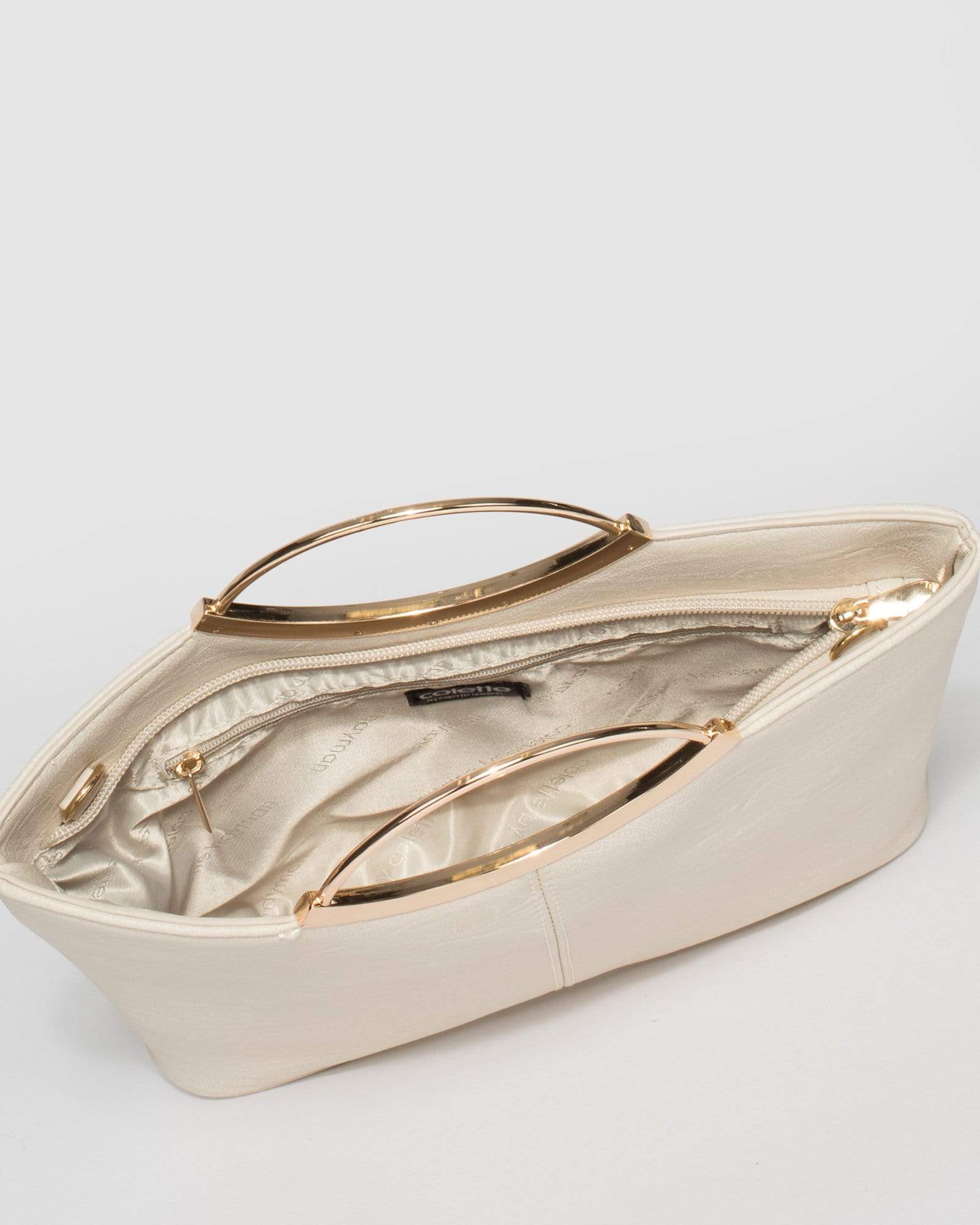 Ivory And Gold Jessie Clutch Bag - Image 9