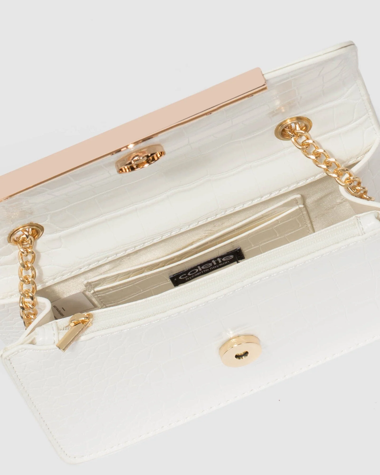 White Lauren Chain Crossbody Bag - Image 8