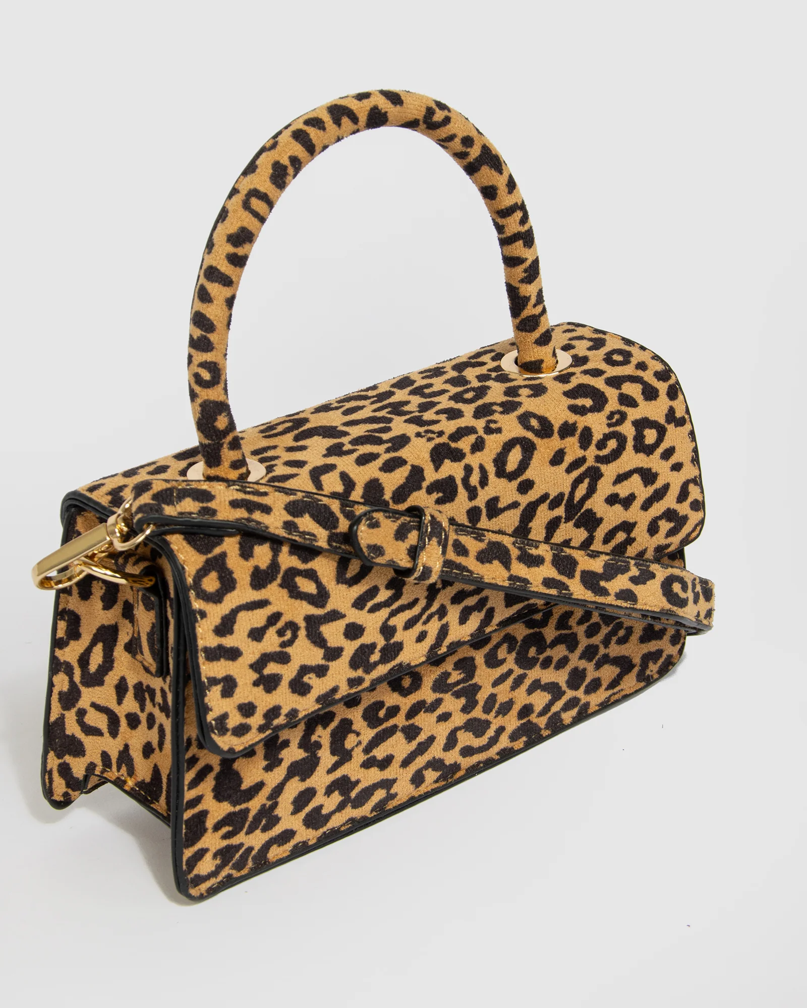 Leopard Print Luna Flap Top Handle Bag - Image 3