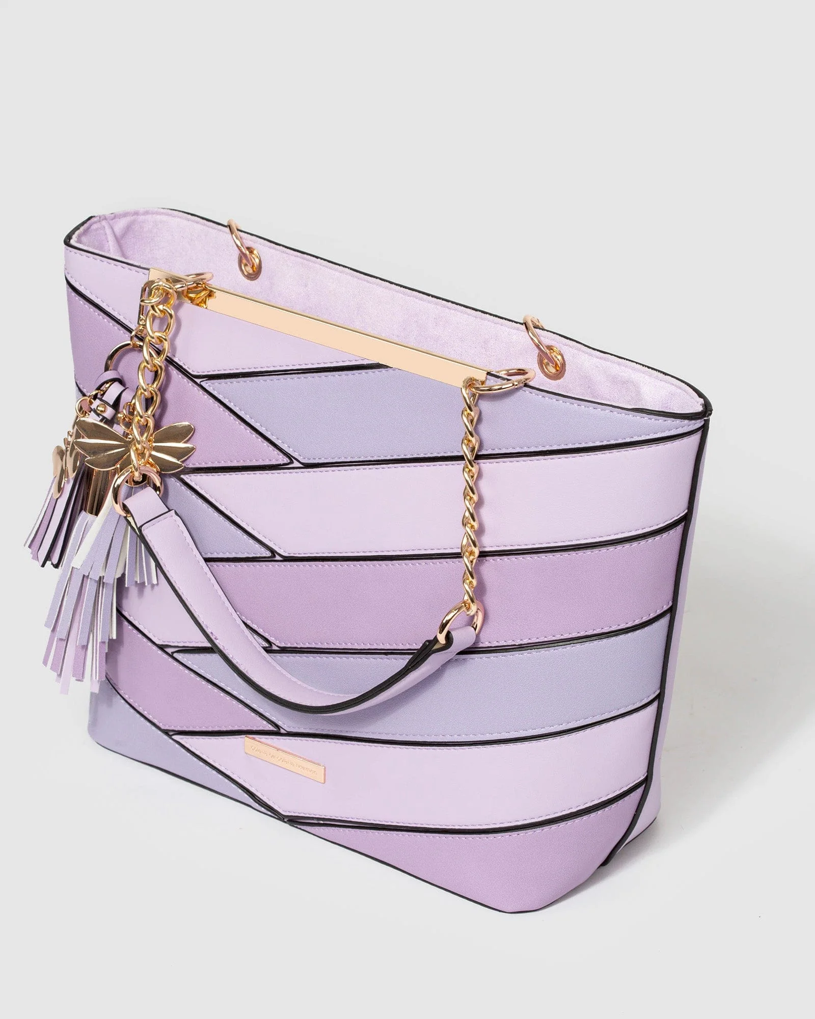 Purple Makayla Panelled Tote Bag - Image 7