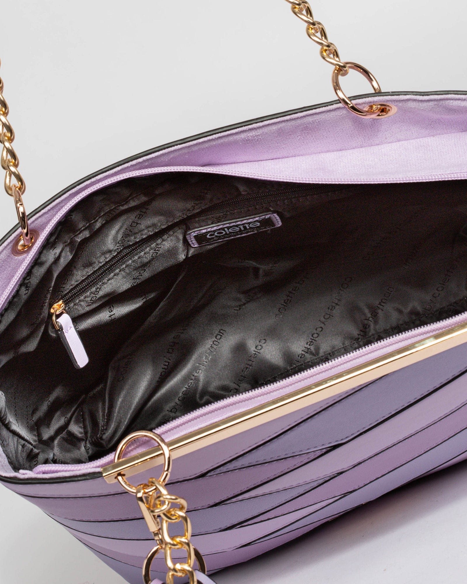 Purple Makayla Panelled Tote Bag - Image 8