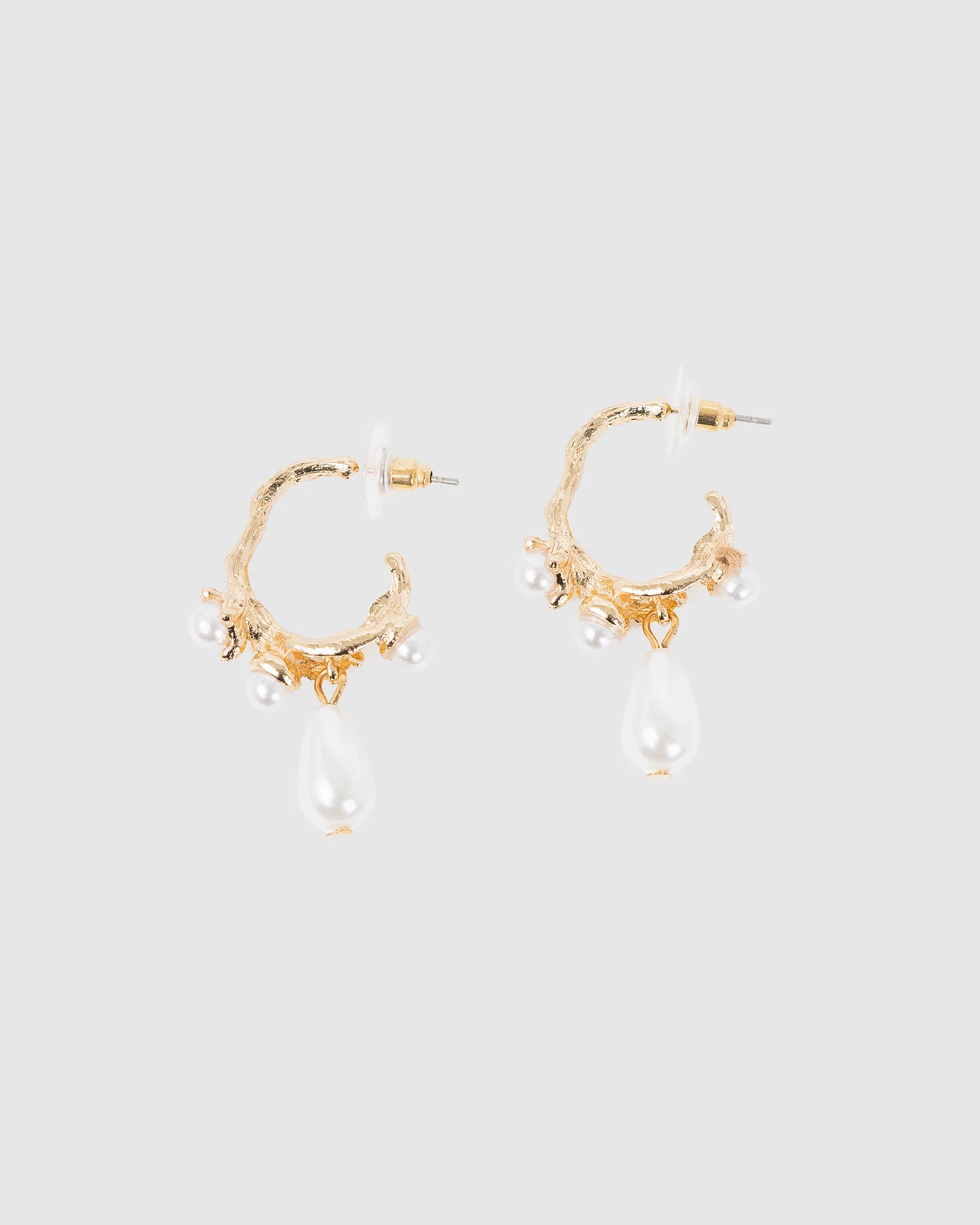 Pearl Hoop Earrings - Image 3