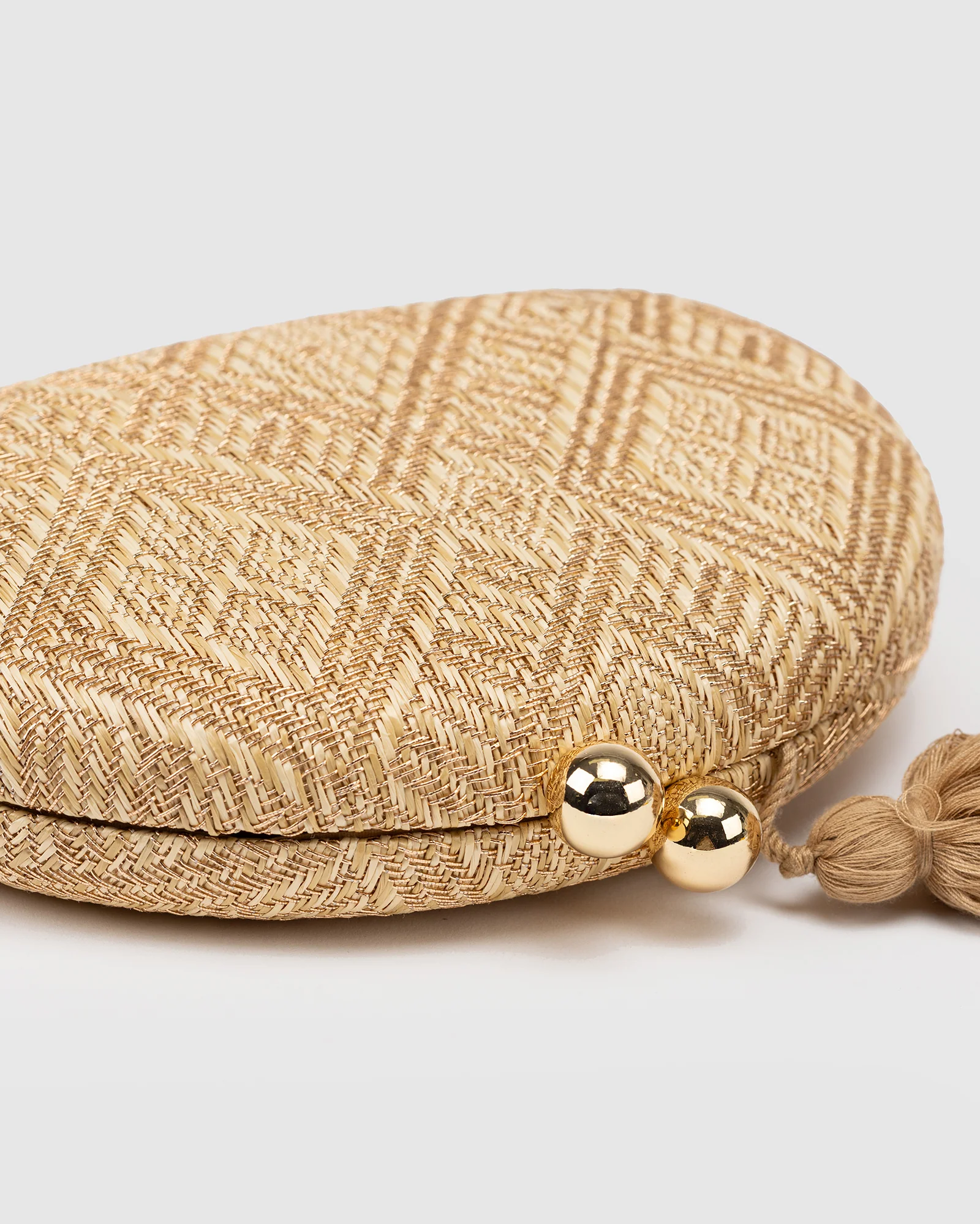 Natural Jade Hardcase Tassel Clutch Bag - Image 3