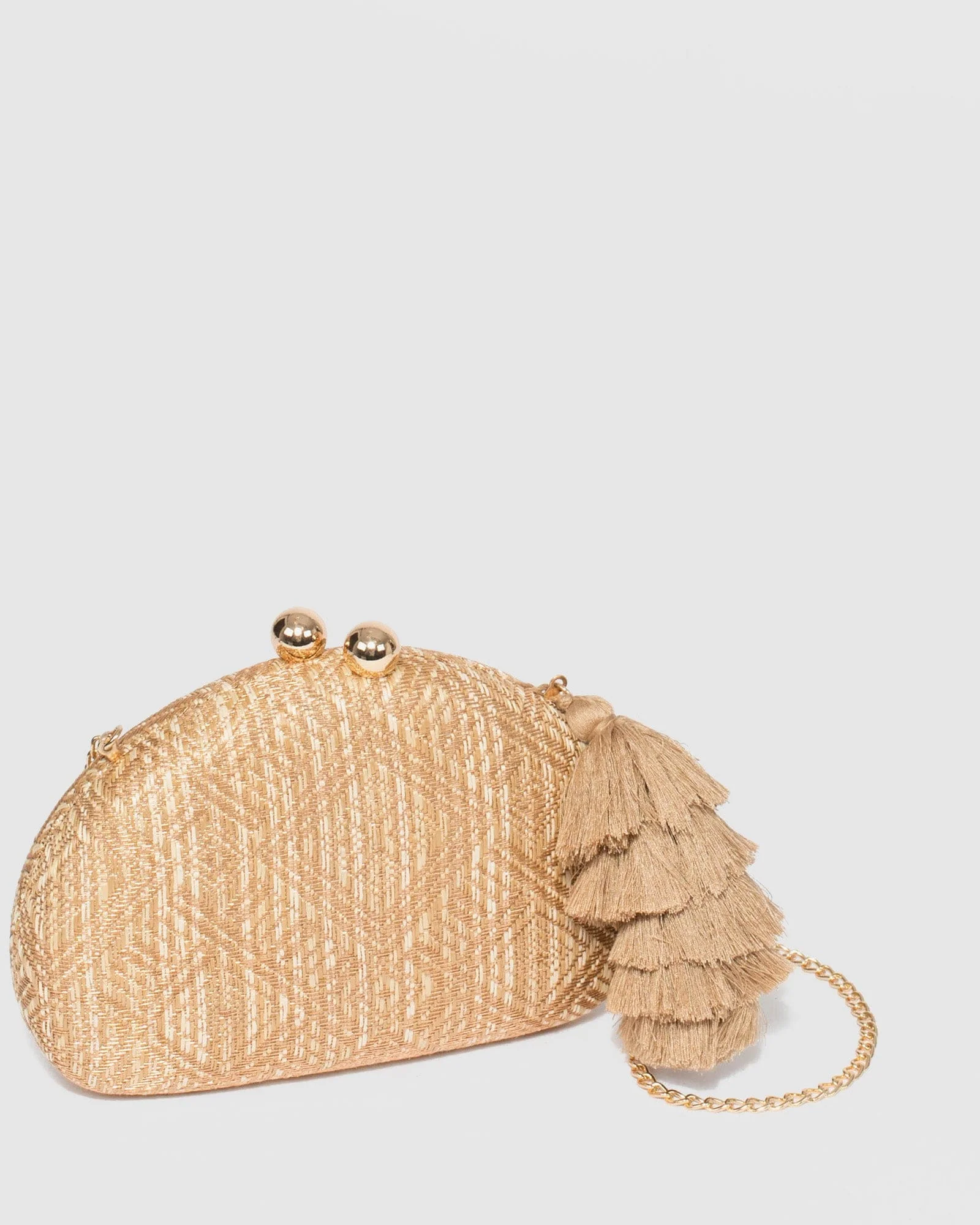 Natural Jade Hardcase Tassel Clutch Bag - Image 4