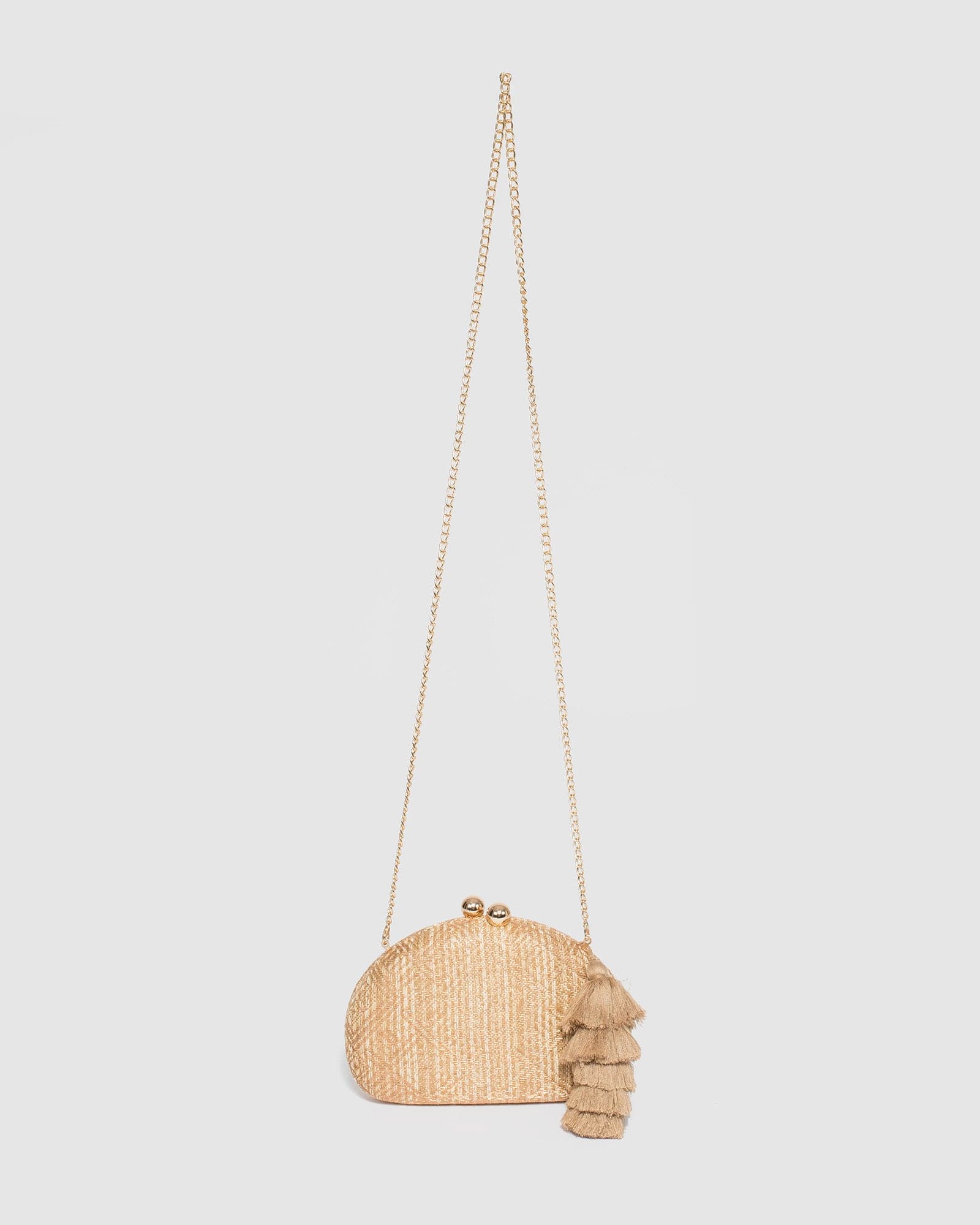 Natural Jade Hardcase Tassel Clutch Bag - Image 5