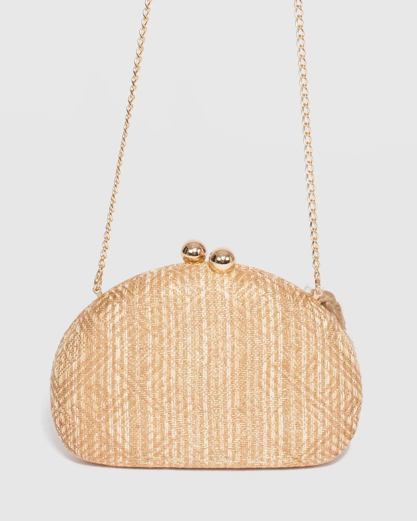 Natural Jade Hardcase Tassel Clutch Bag - Image 6