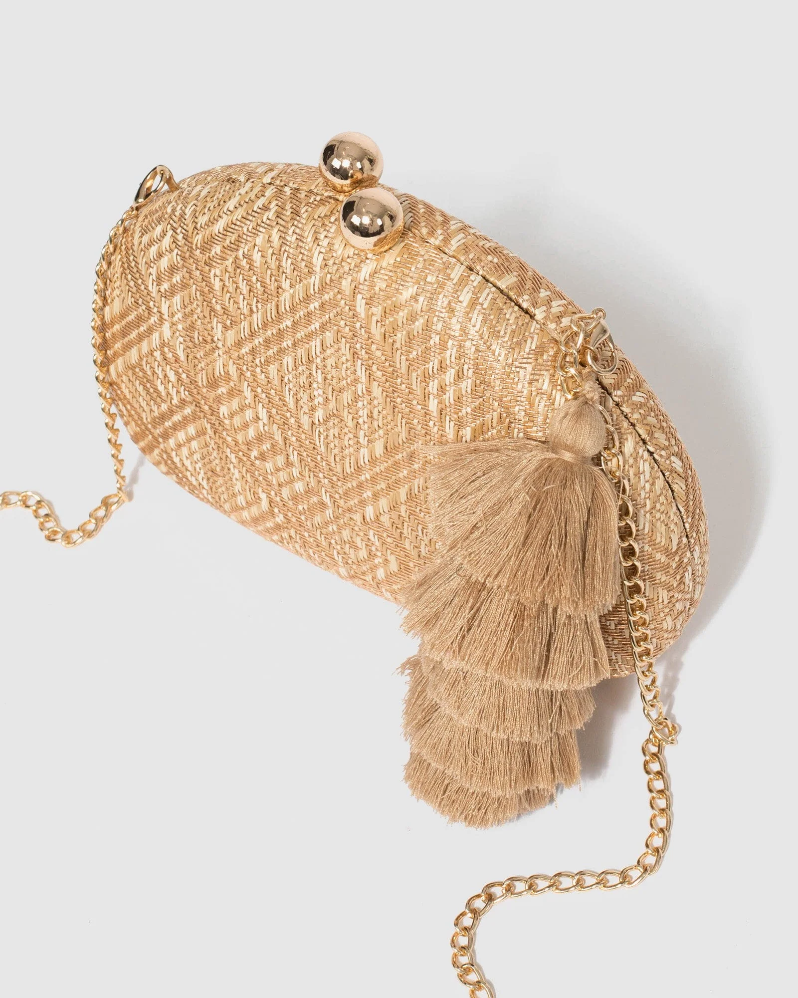 Natural Jade Hardcase Tassel Clutch Bag - Image 7