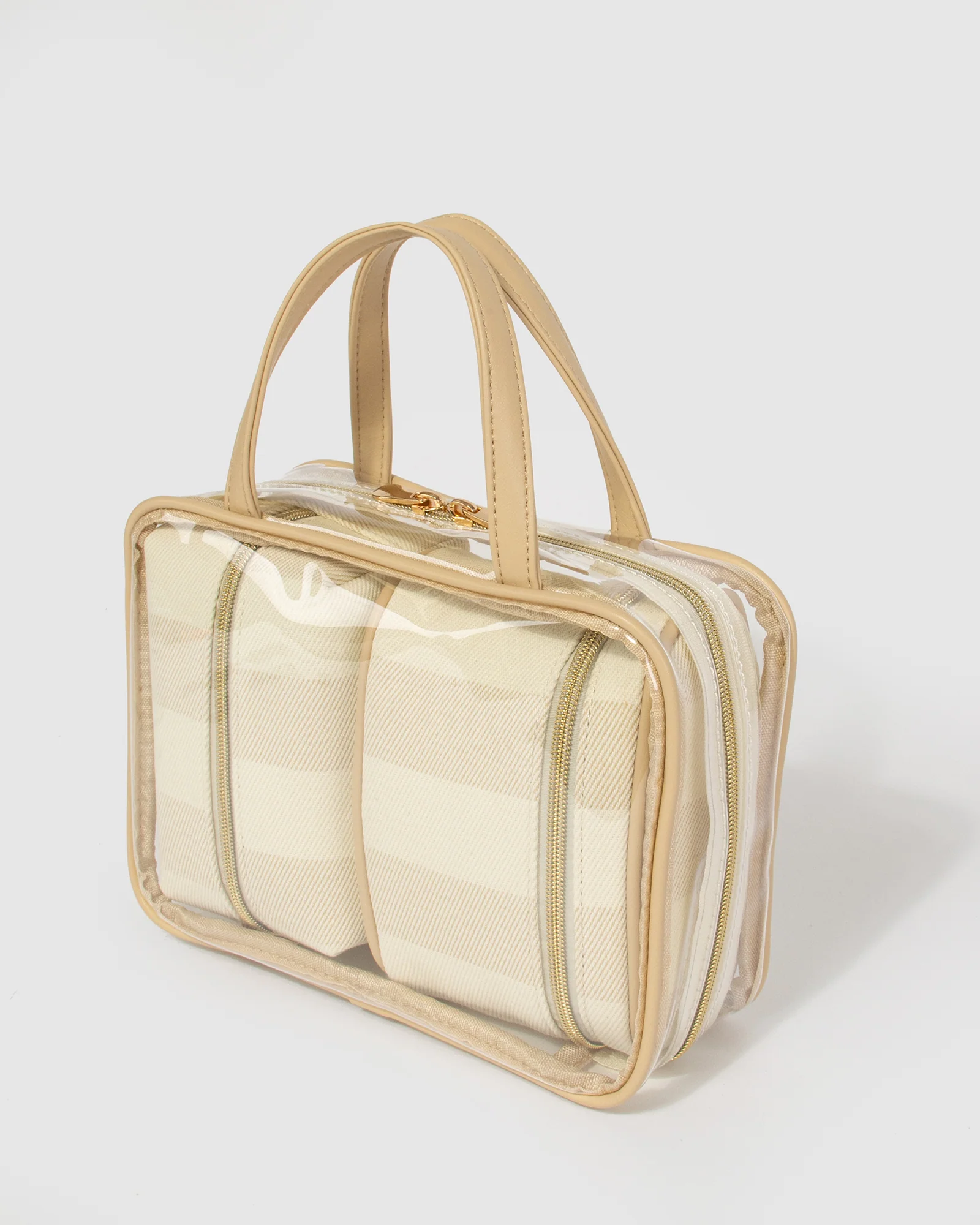 Natural Three Piece Clear Cosmetic Case - Image 3